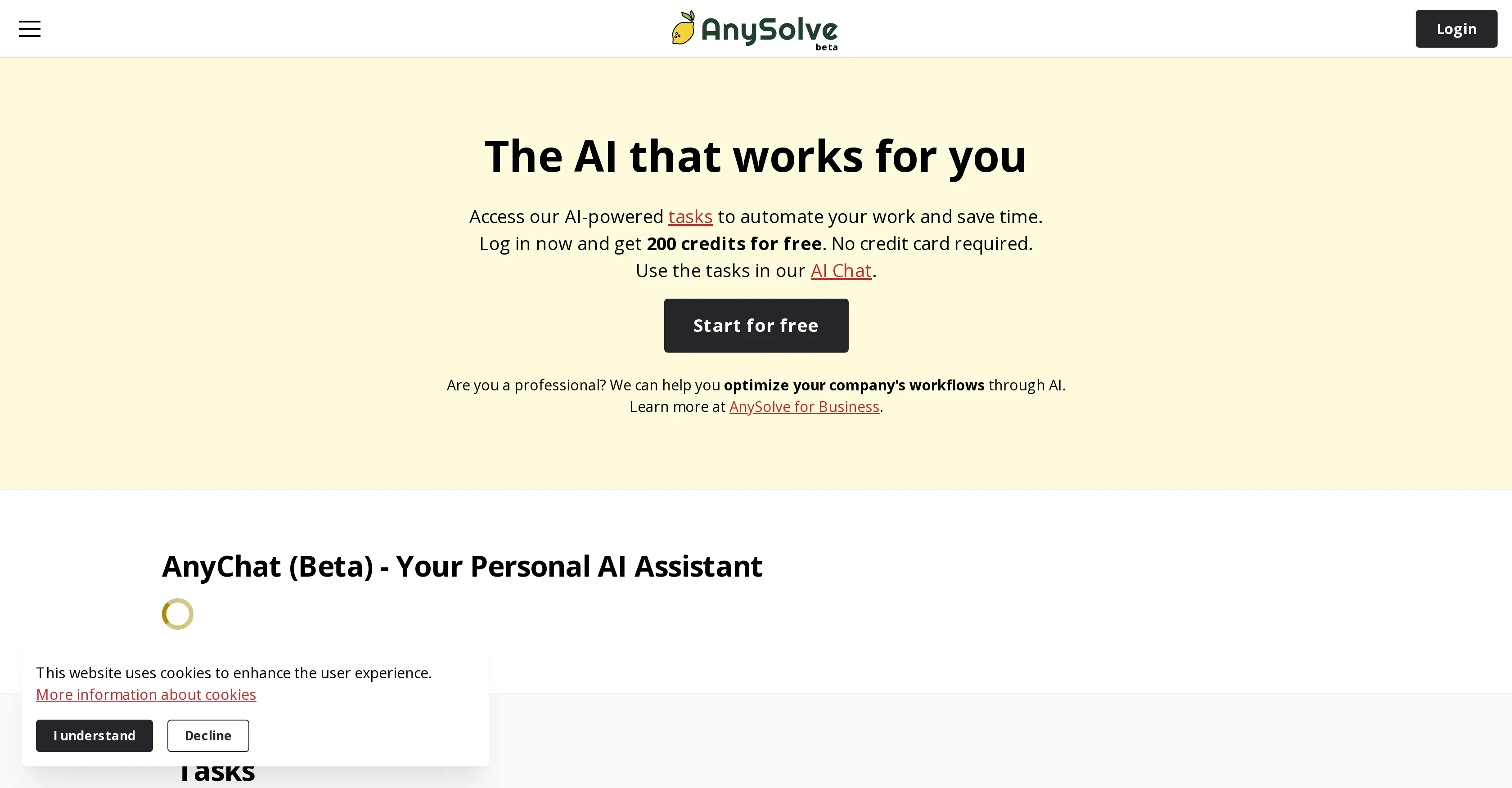 AnySolveAI website