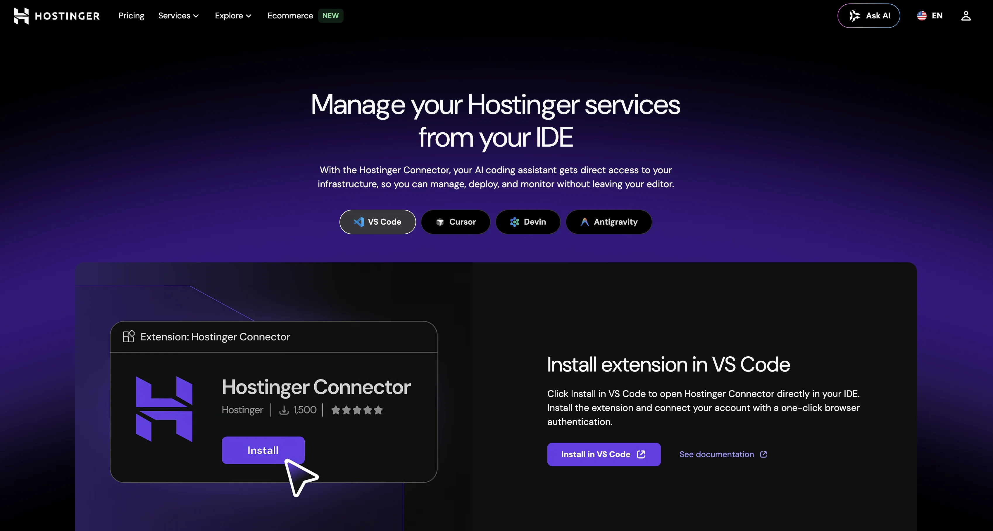 Connector | Hostinger website