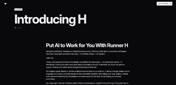 Runner H AI Agent by