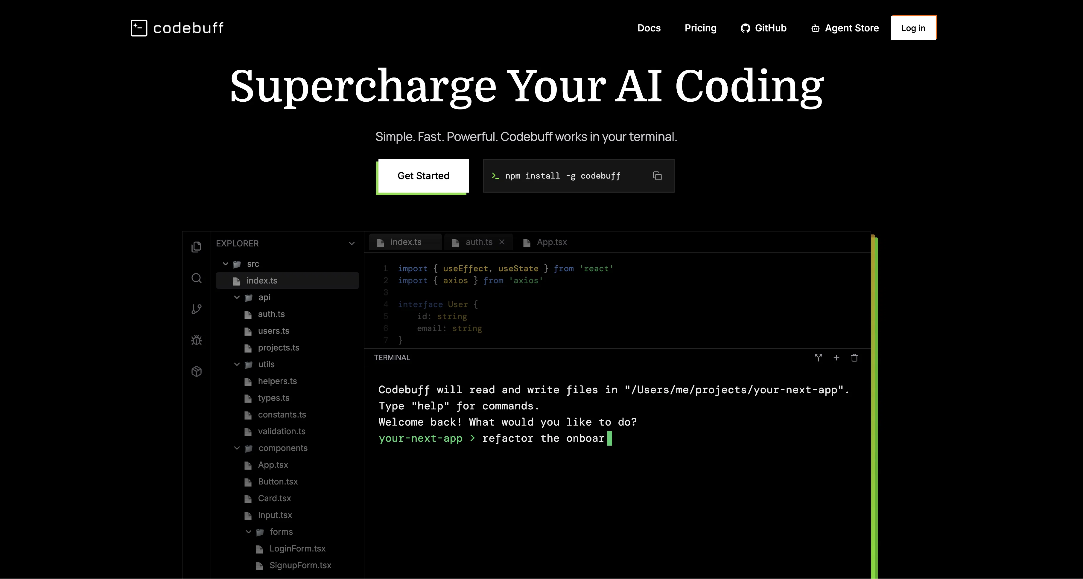 Codebuff website
