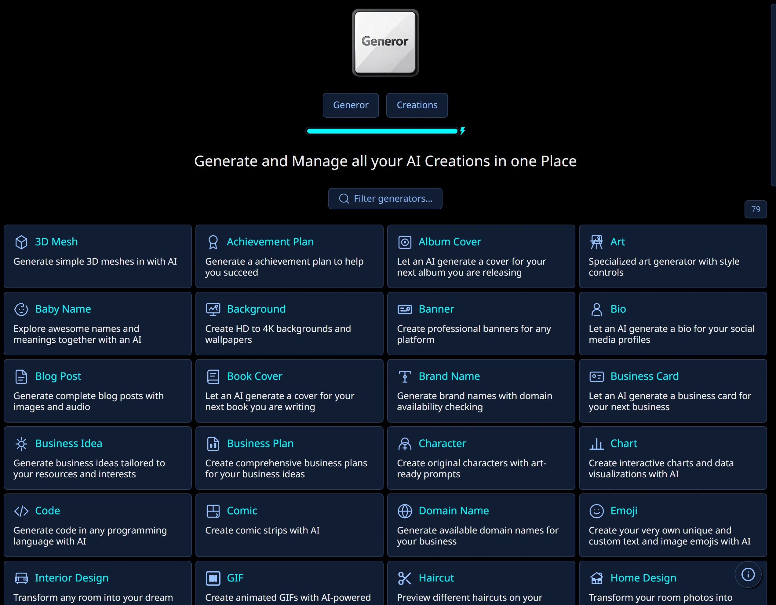 Generor website