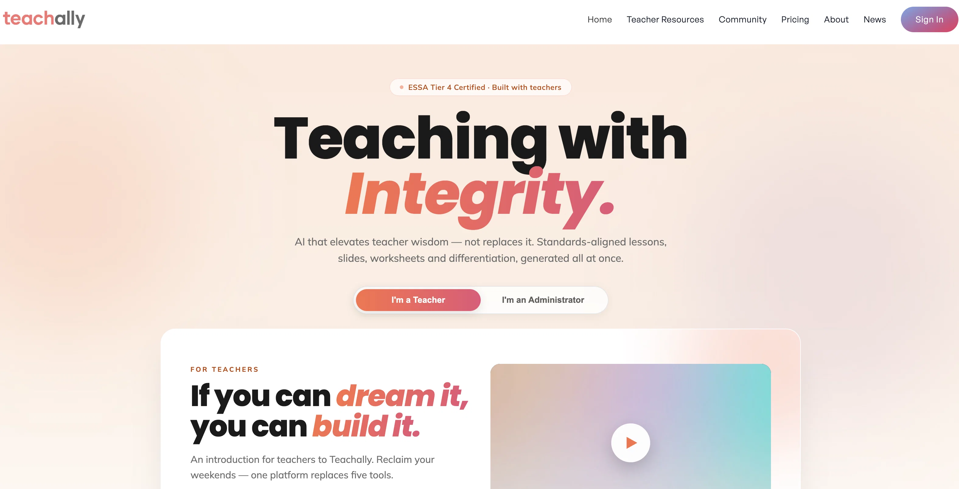 Teachally website