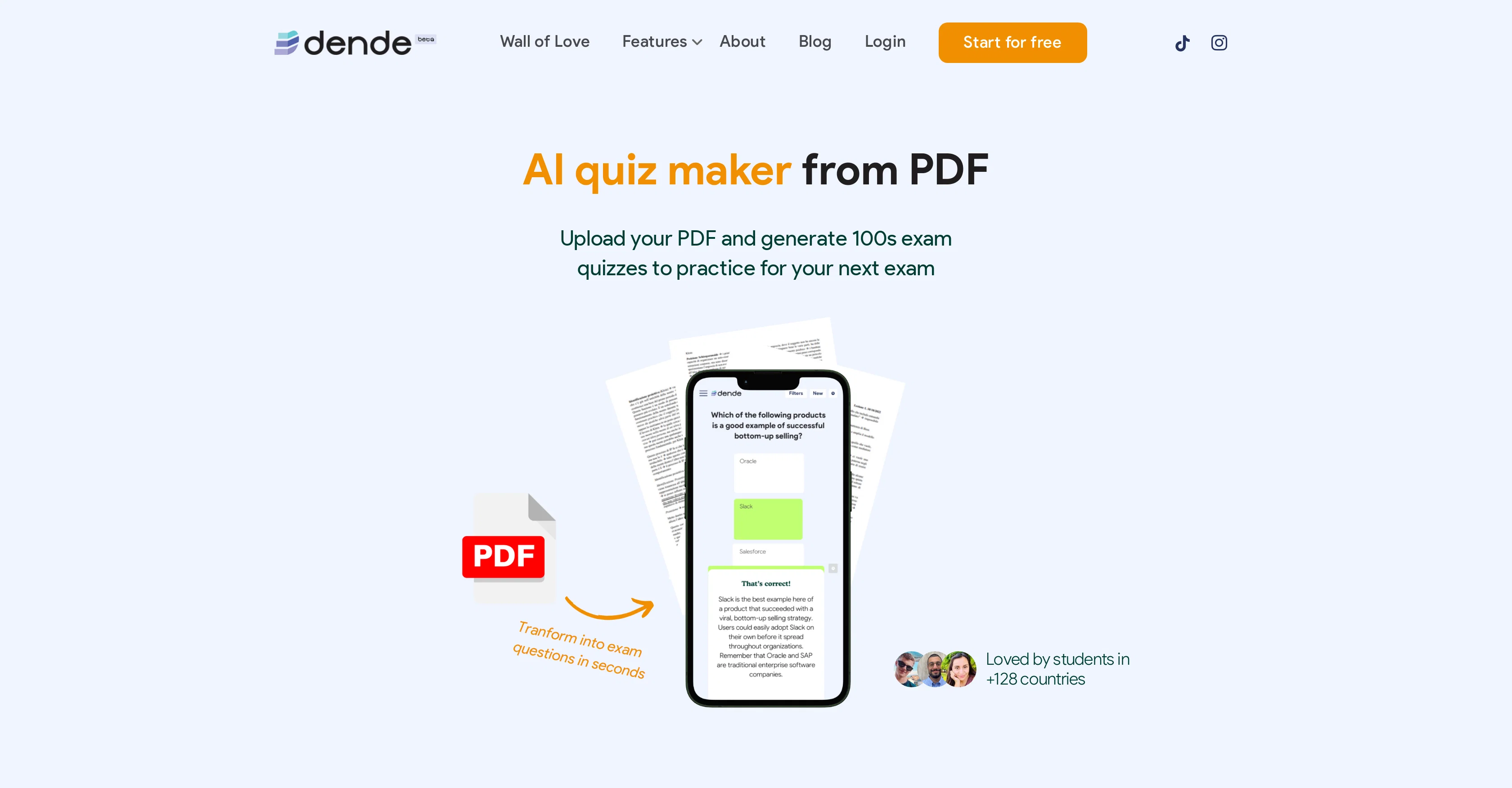 Dende Quiz Maker website