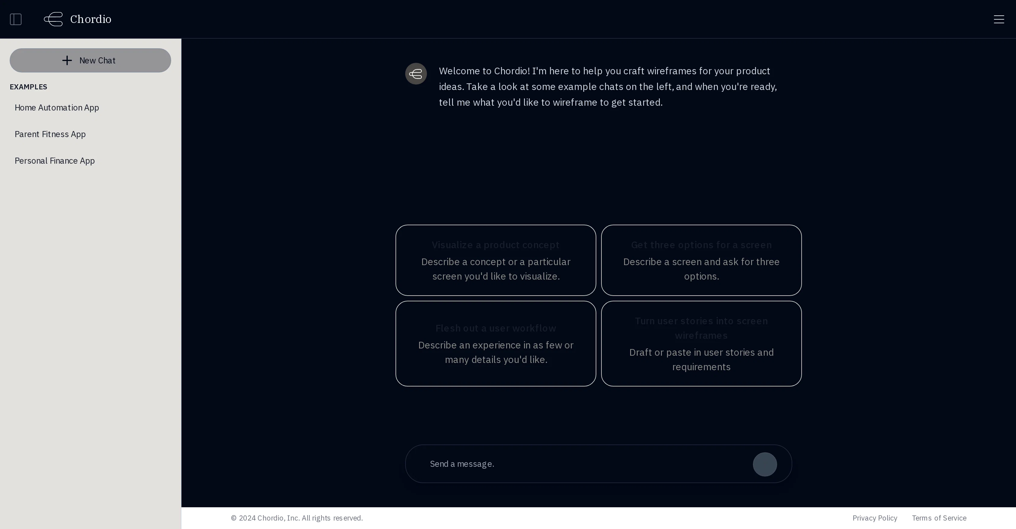 Chordio Wireframes website