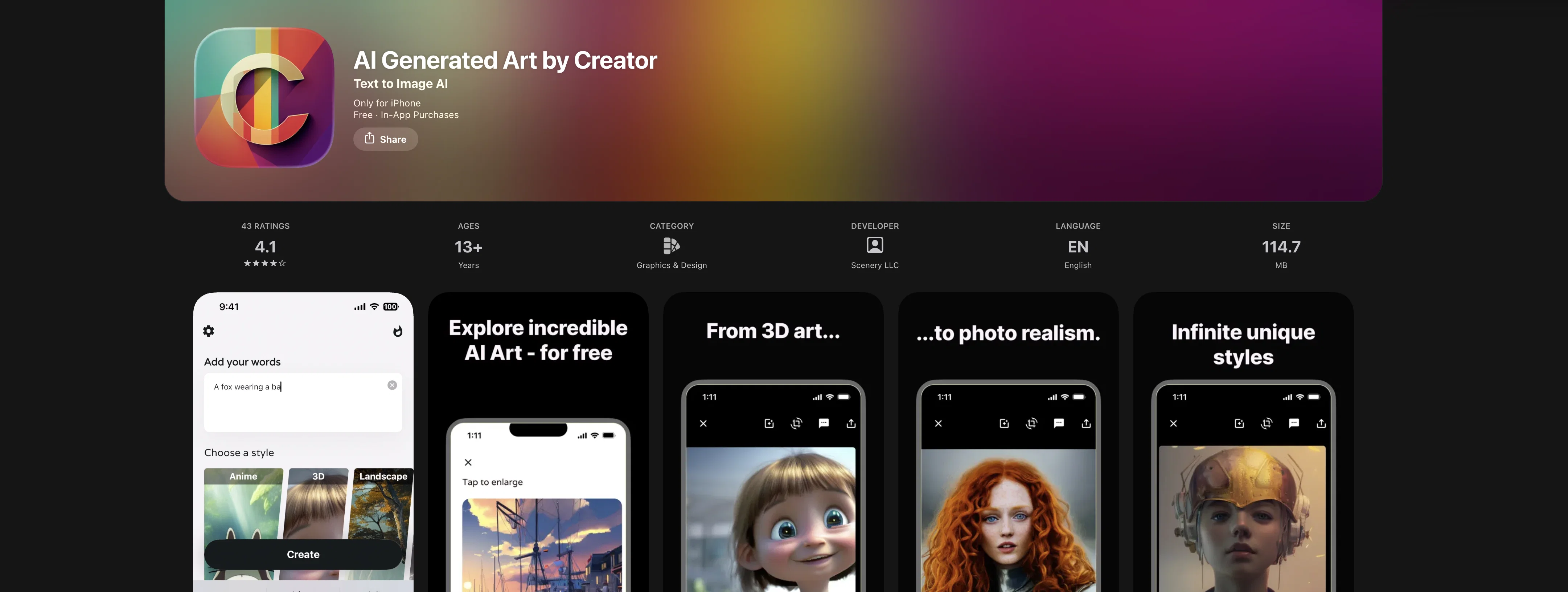 AI Generated Art by Creator website