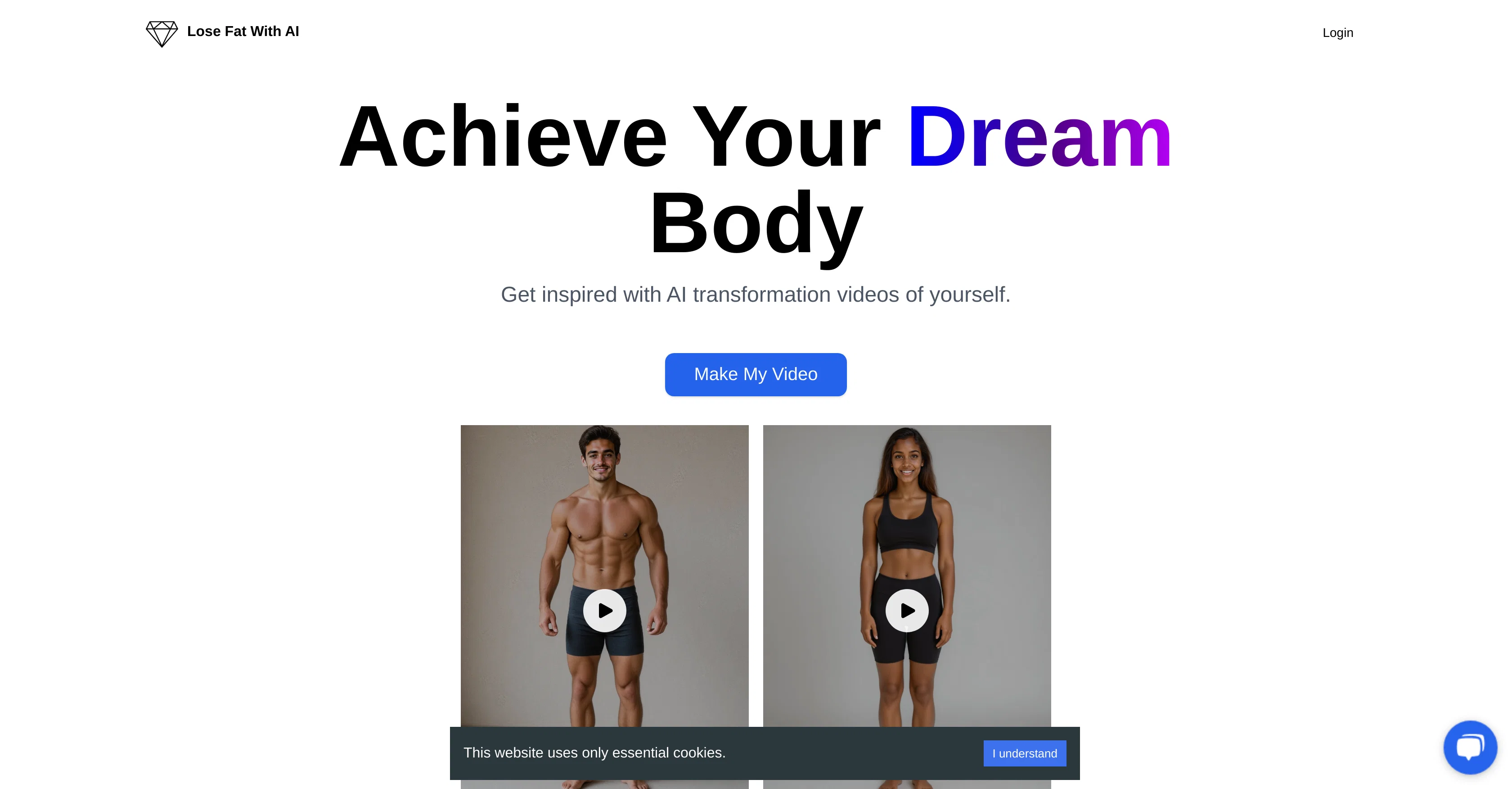 Lose Fat With AI website