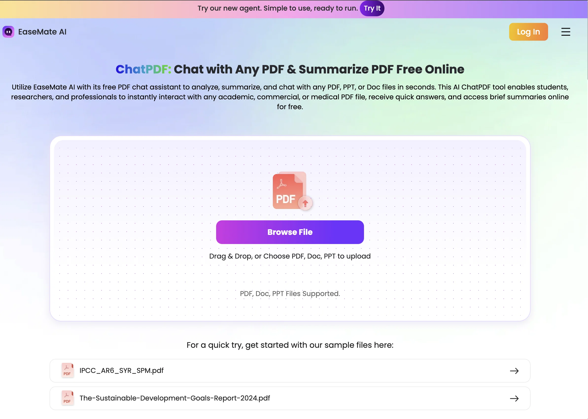 EaseUS ChatPDF website