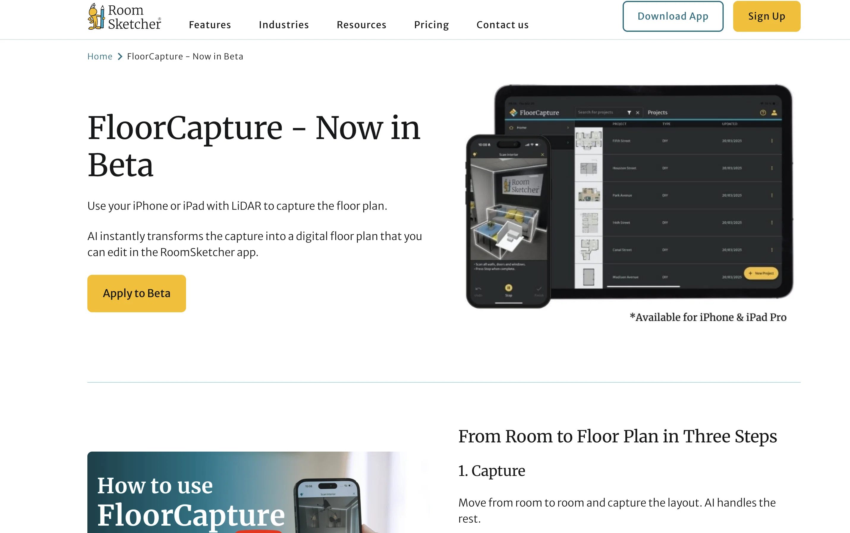 FloorCapture website