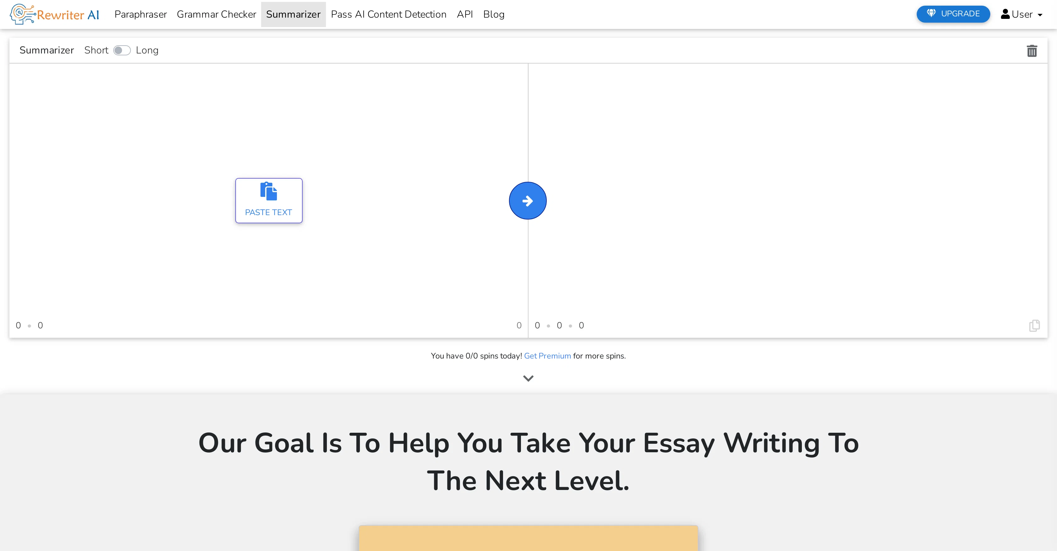 Rewriter AI website