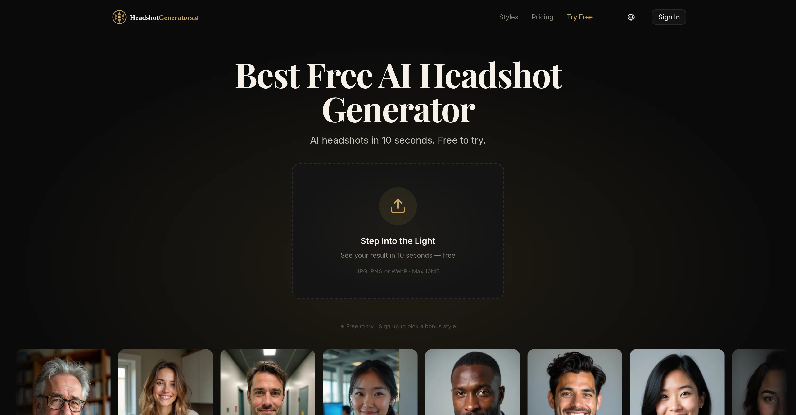HeadshotGenerators.ai website