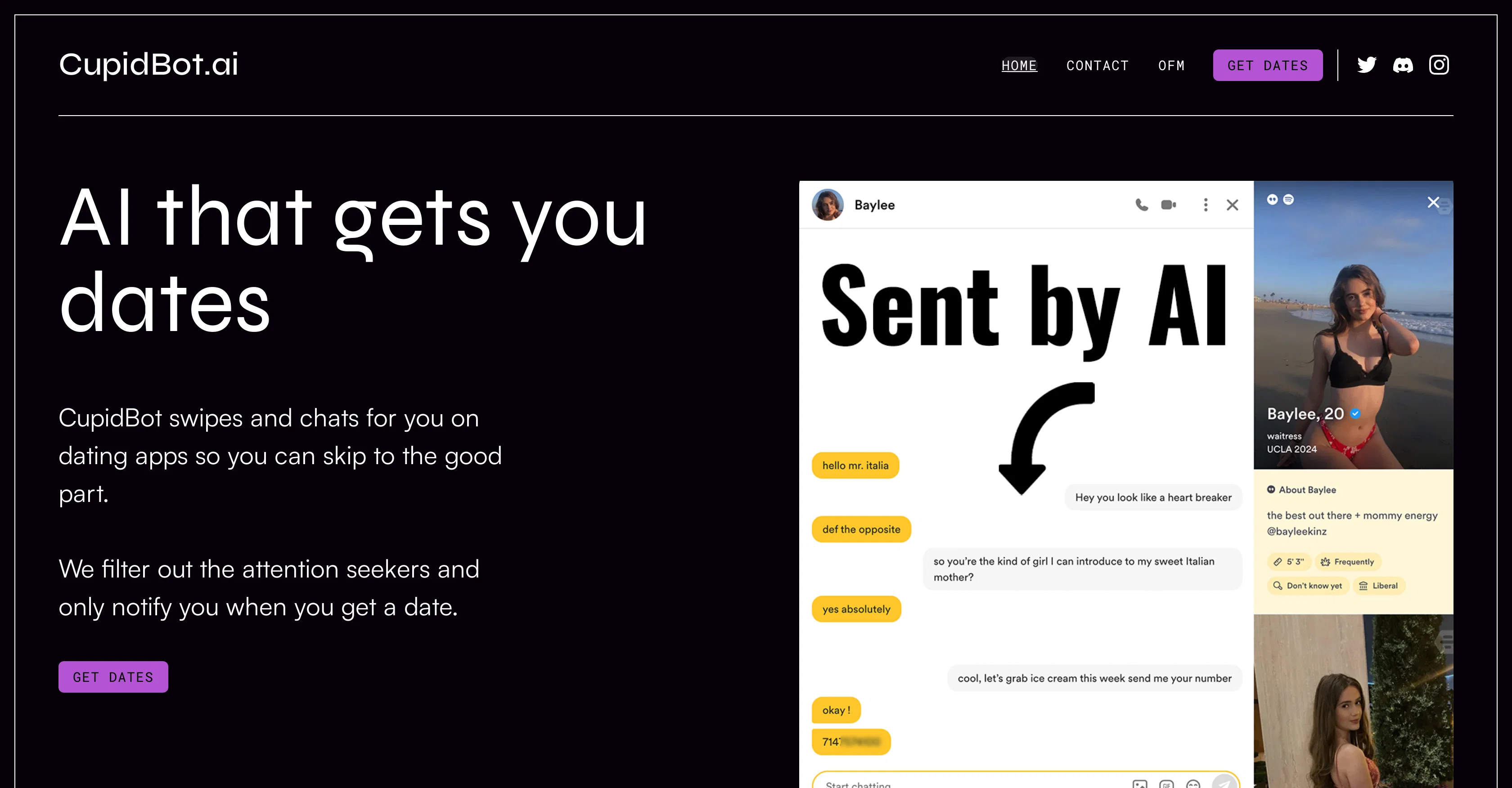 CupidBot website