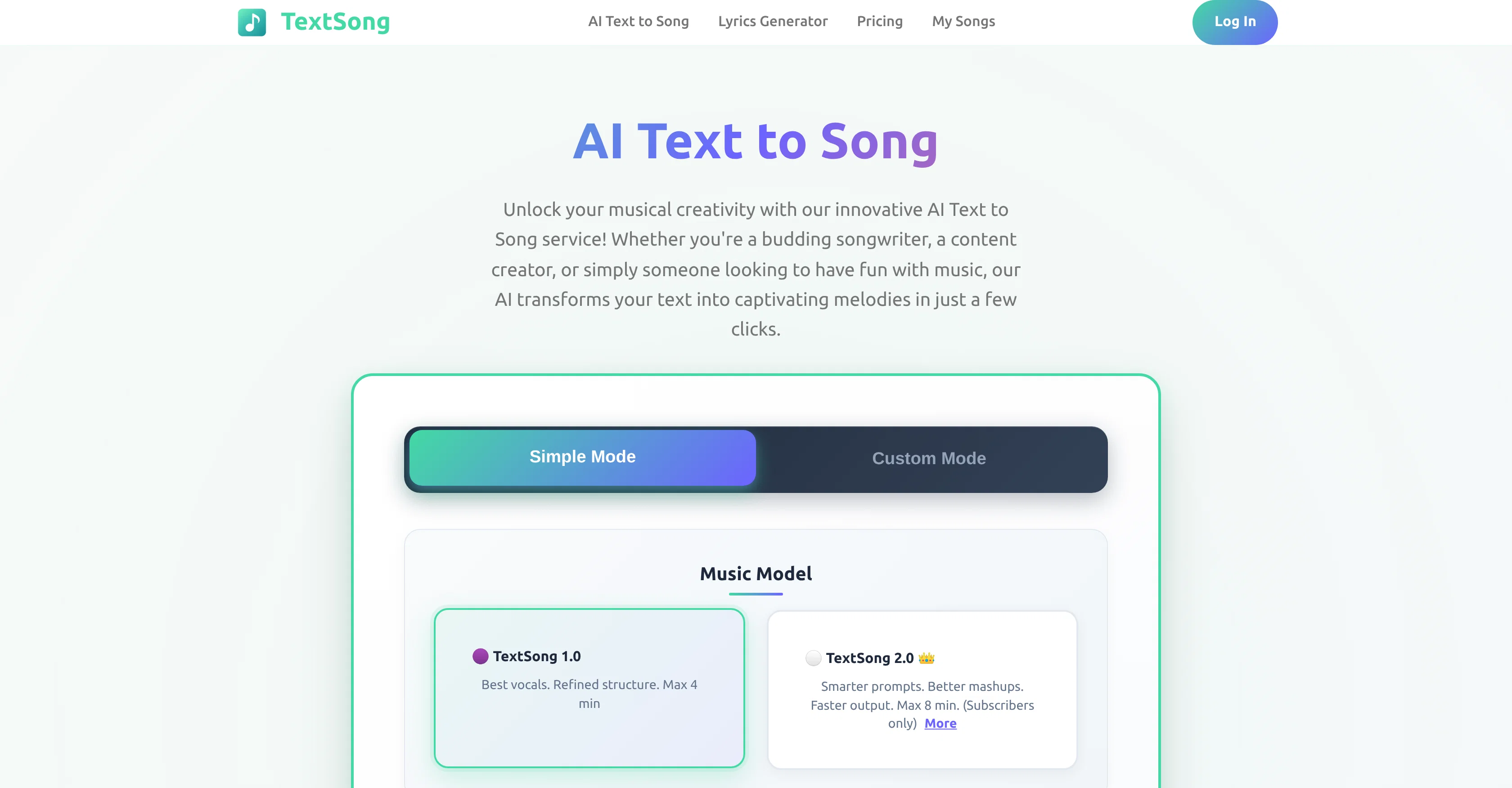 TextSong.net website