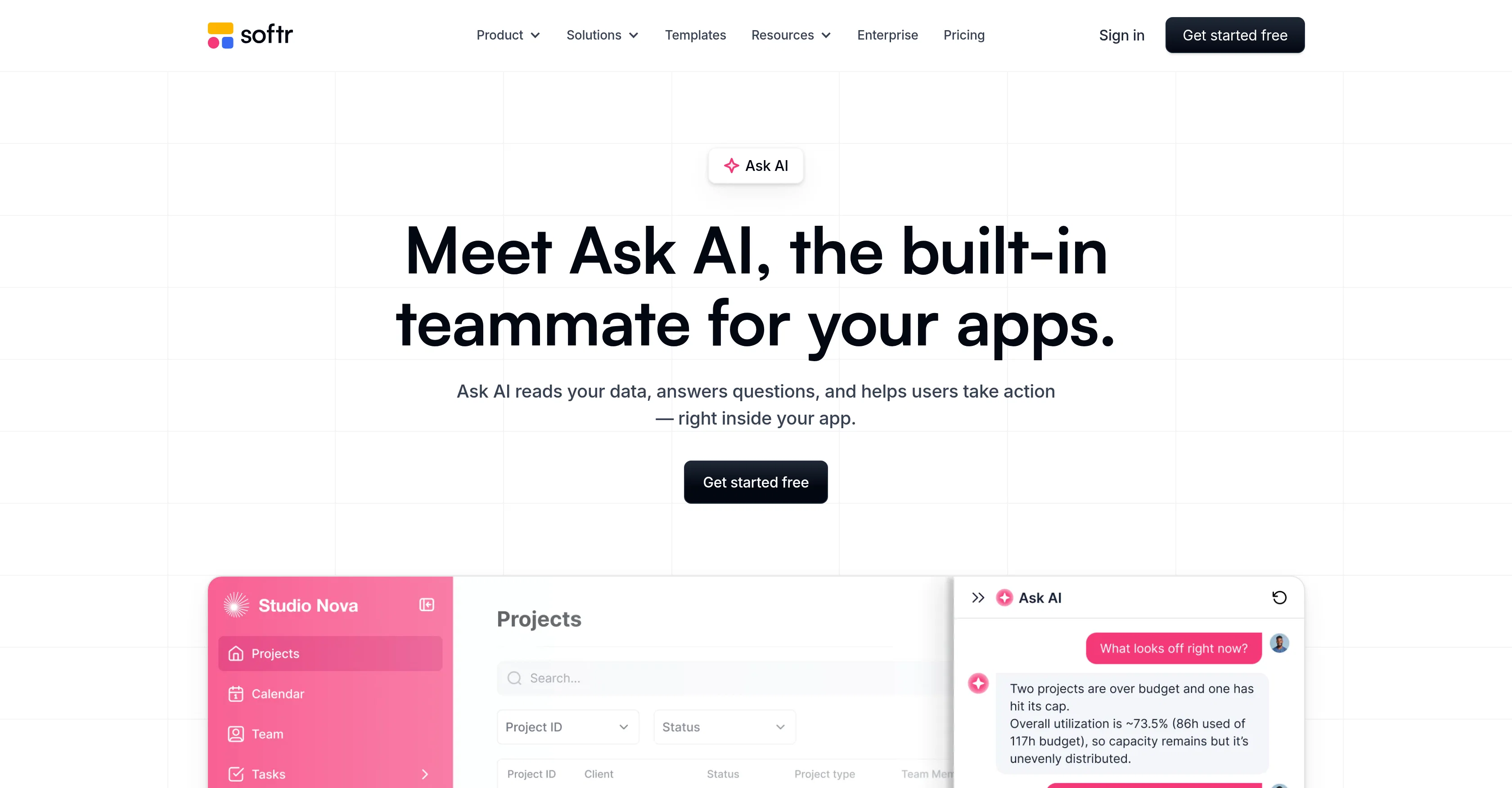 Ask AI by Softr website