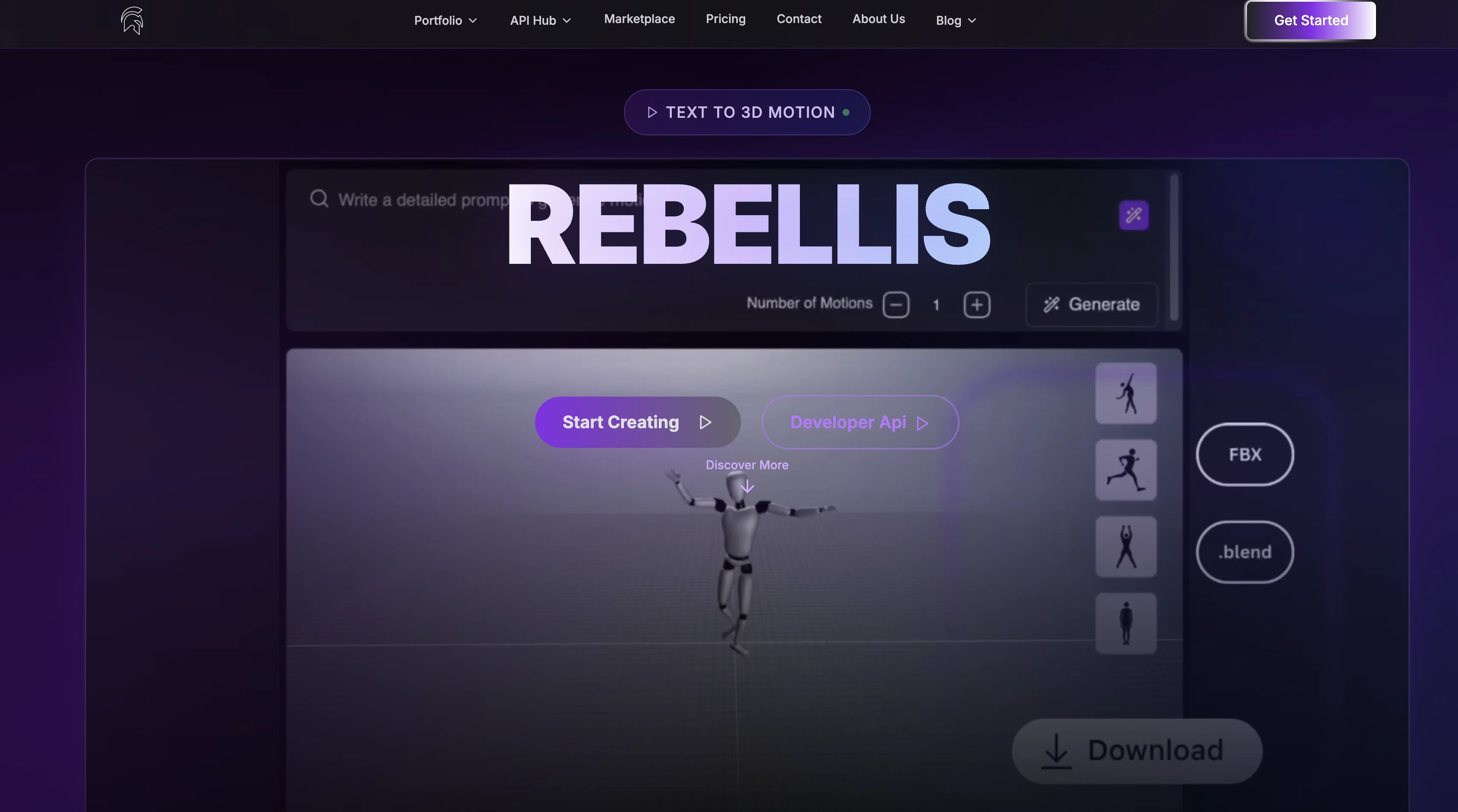 Rebellis AI website