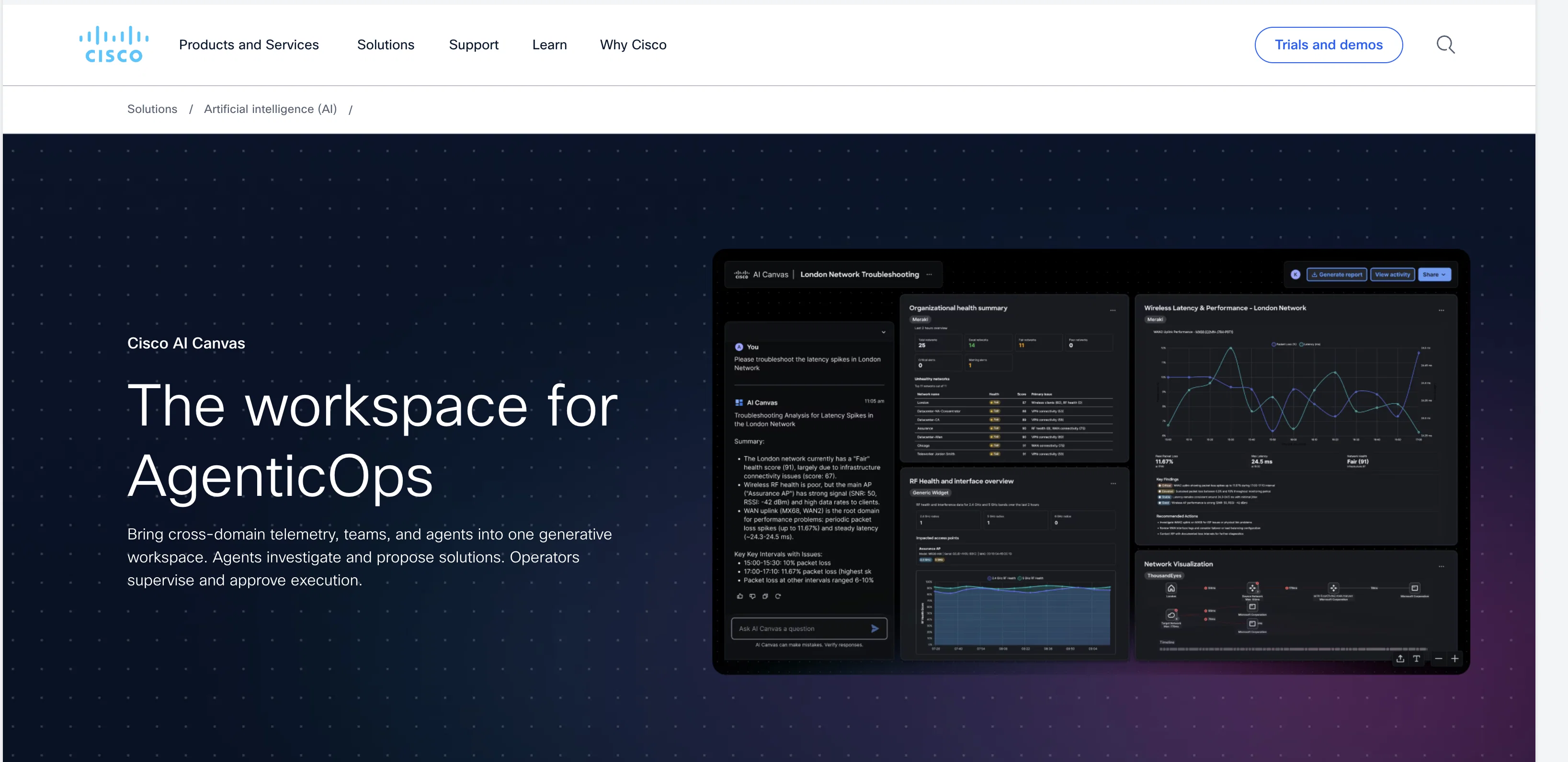 Cisco AI Canvas website
