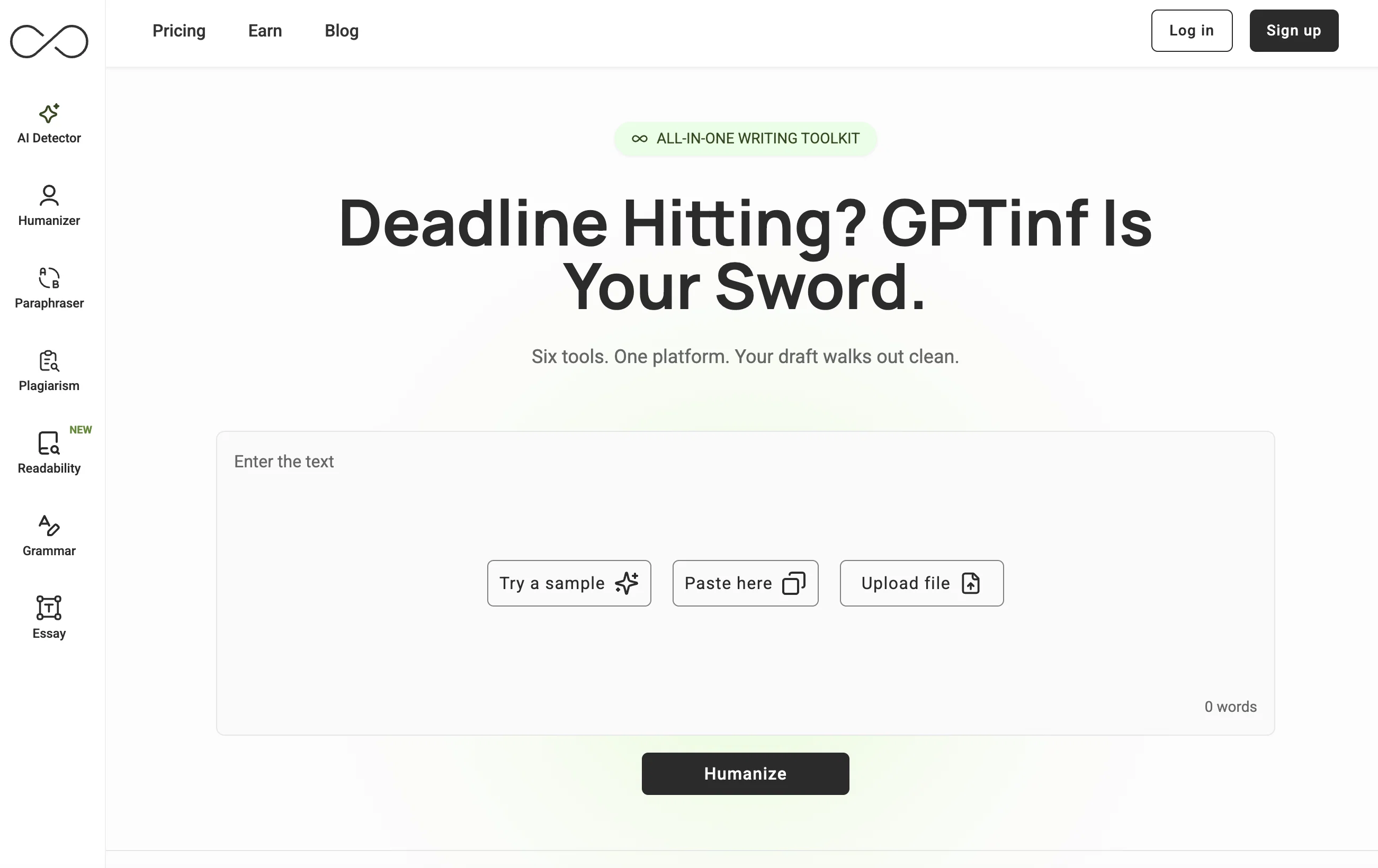 GPTinf website