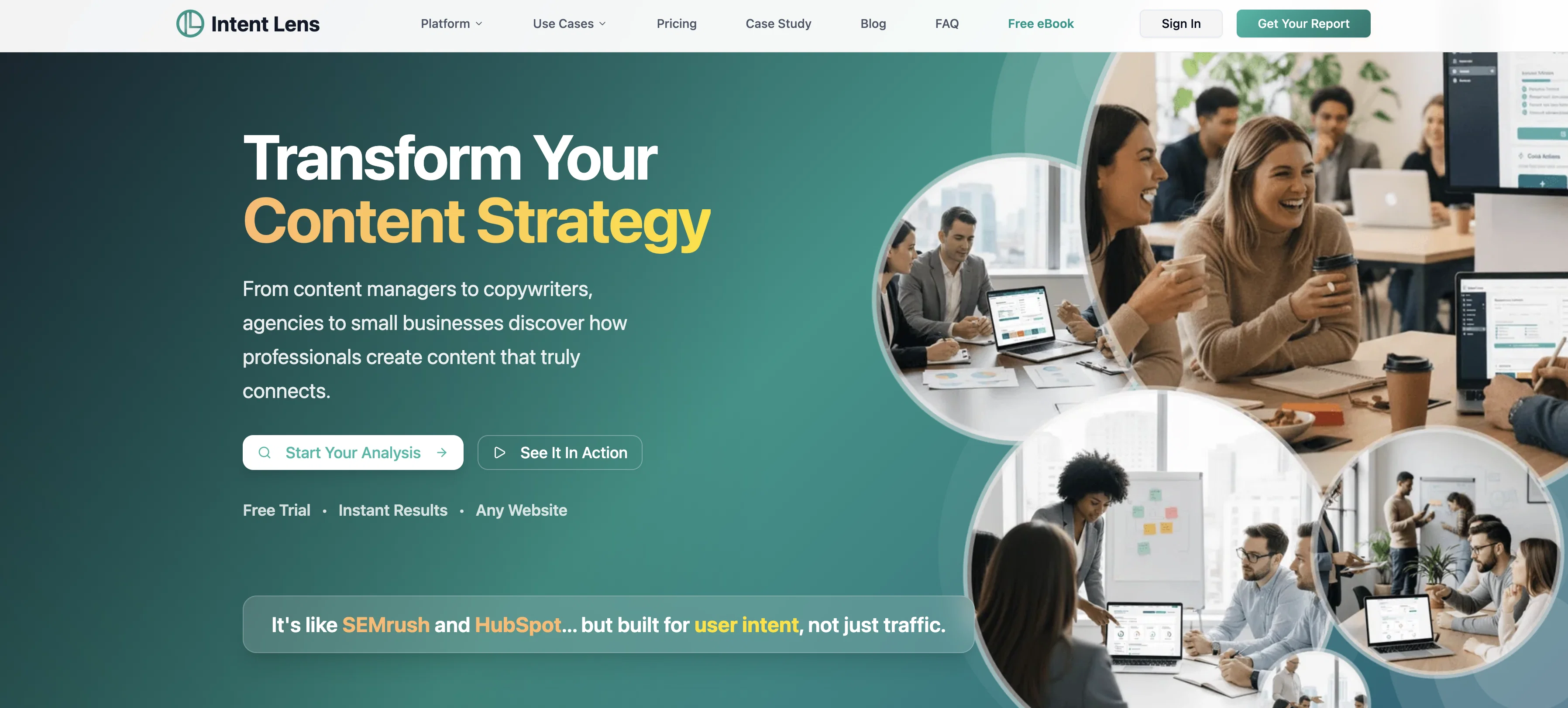 Intent Lens website