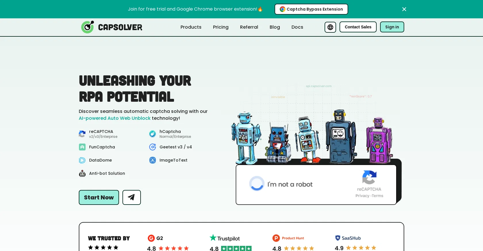 Capsolver  website