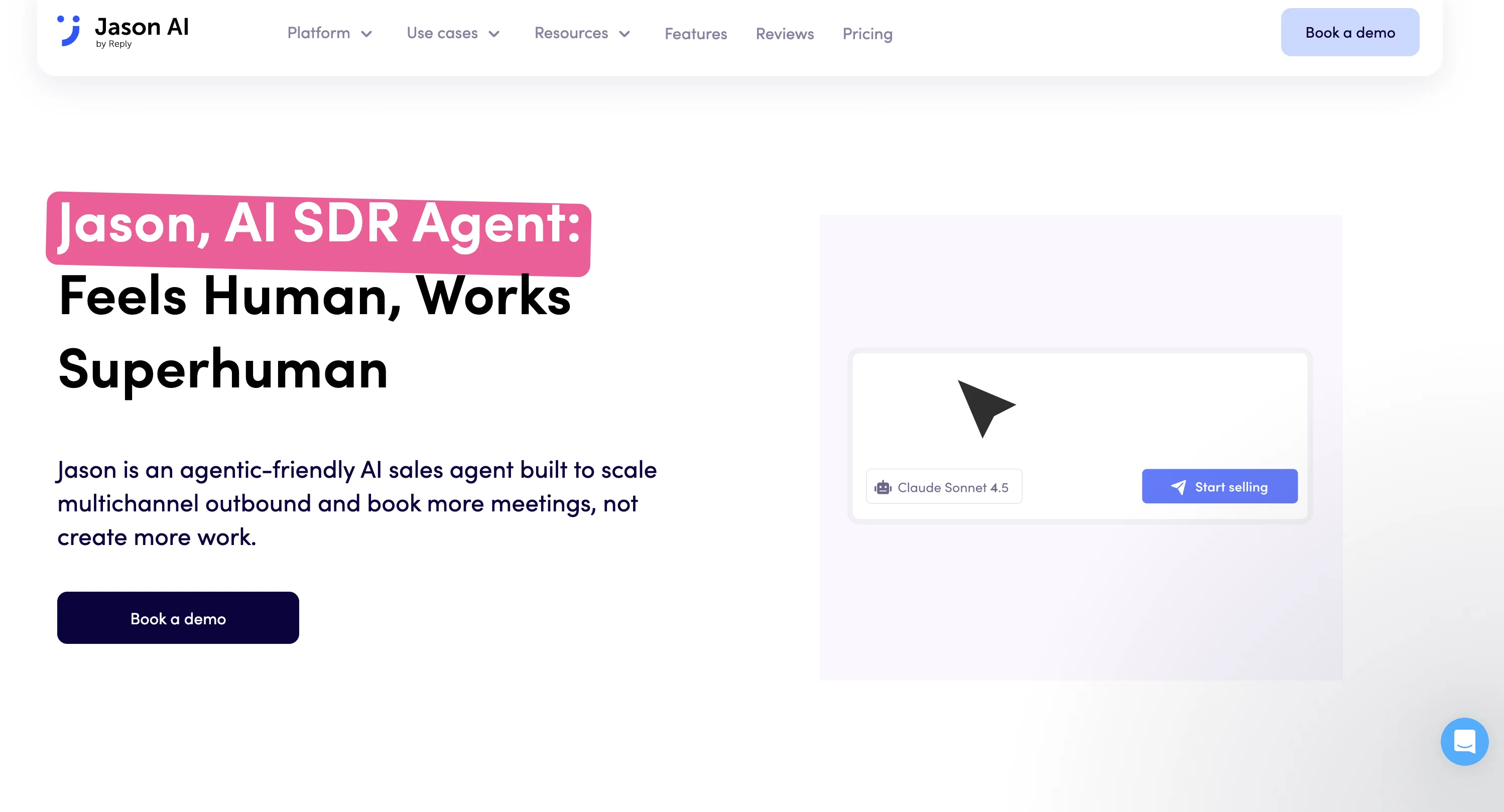 Sales AI Chatbot by Reply.io website