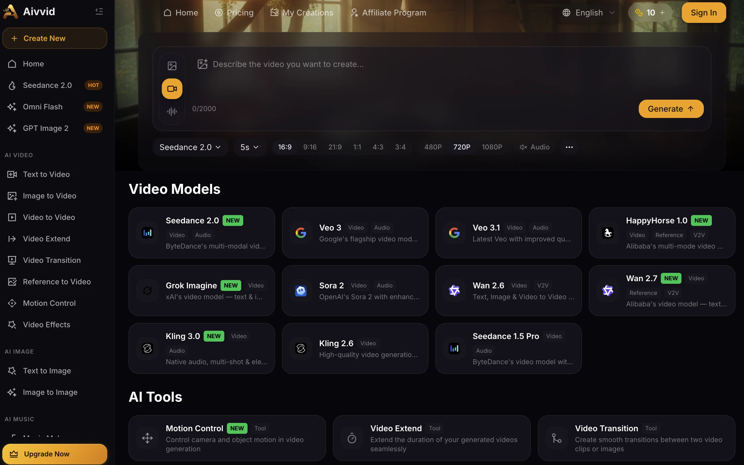 Aivvid AI website
