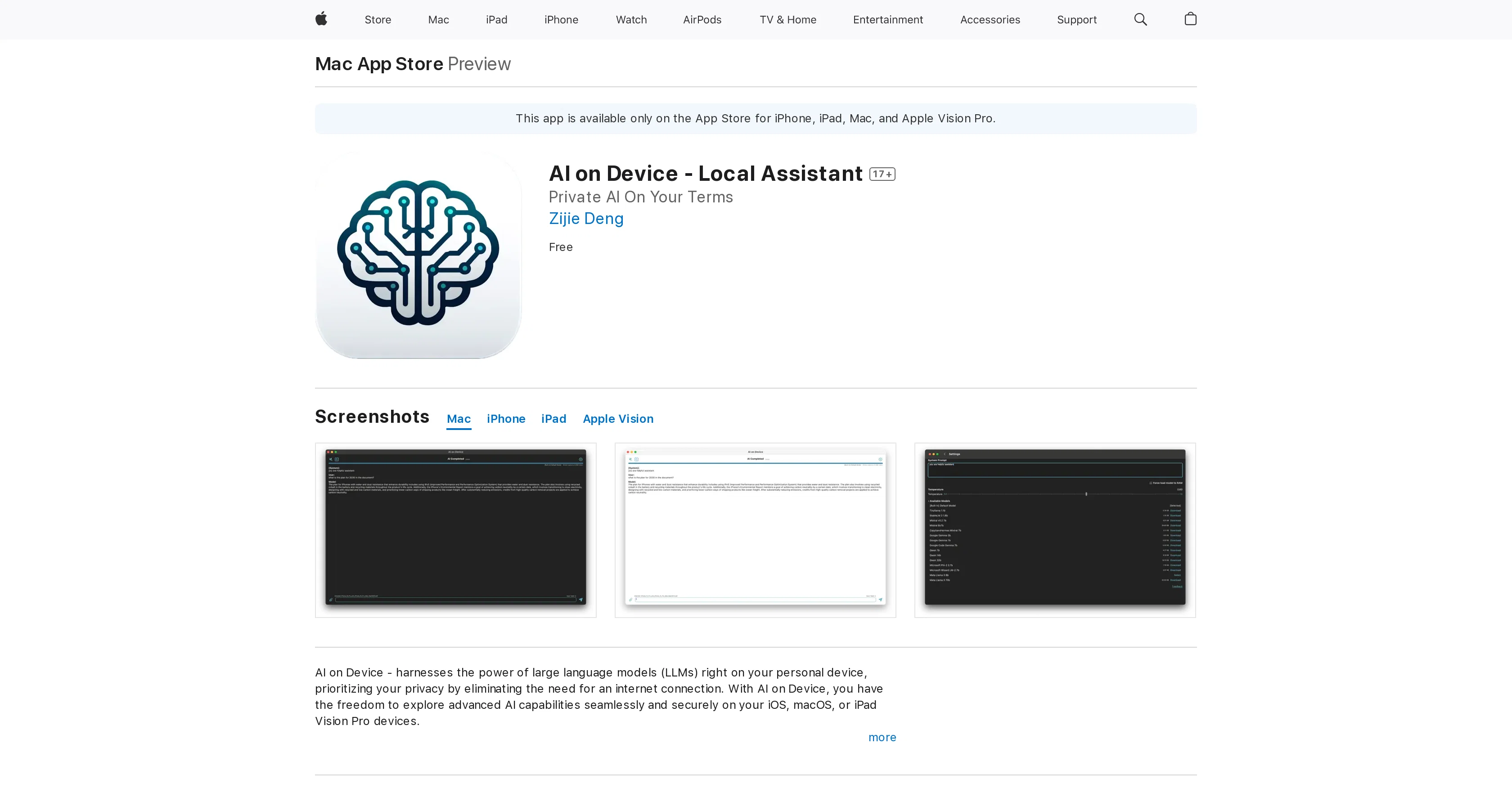 AI on Device website
