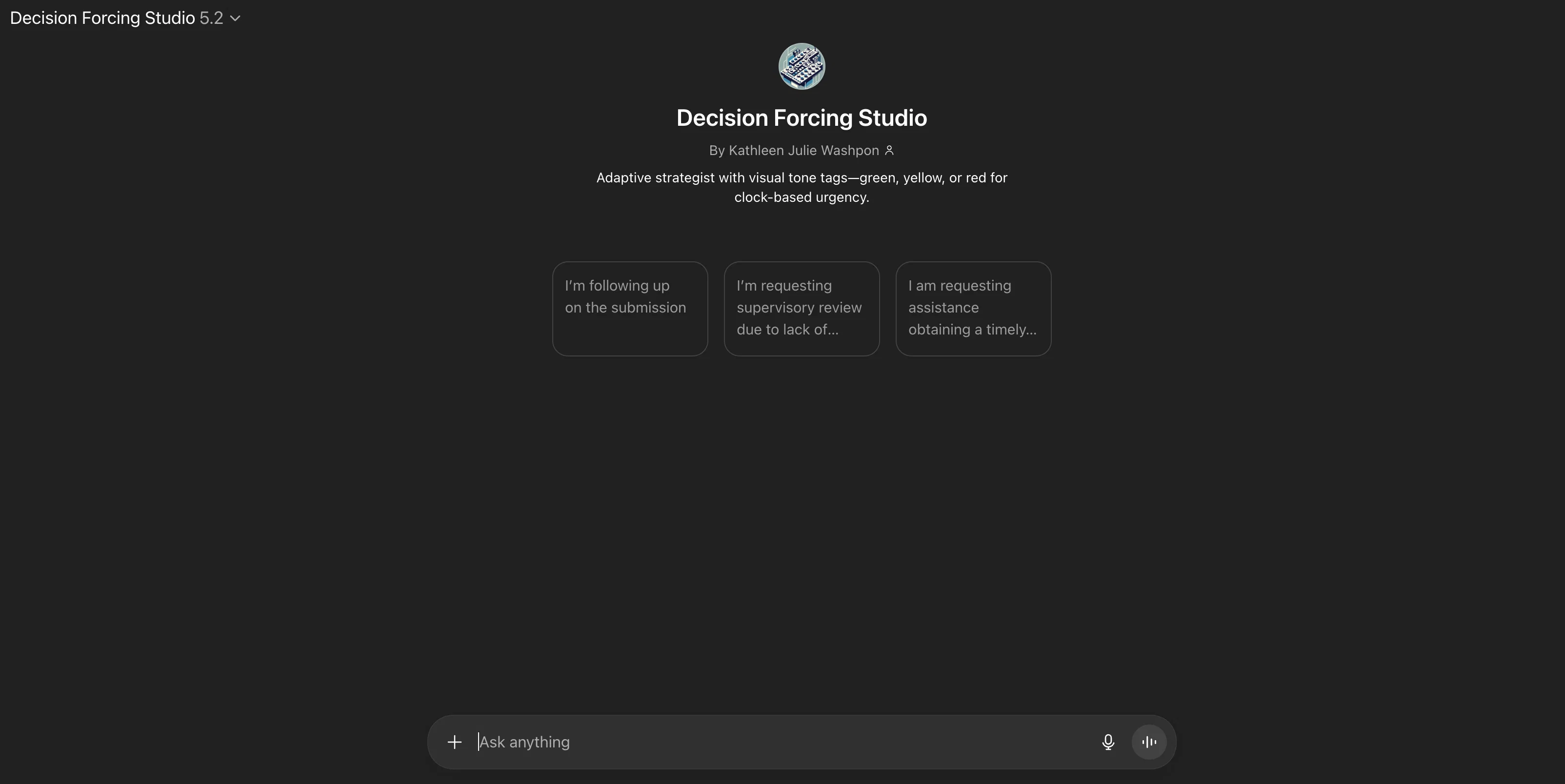 Decision Forcing Studio website
