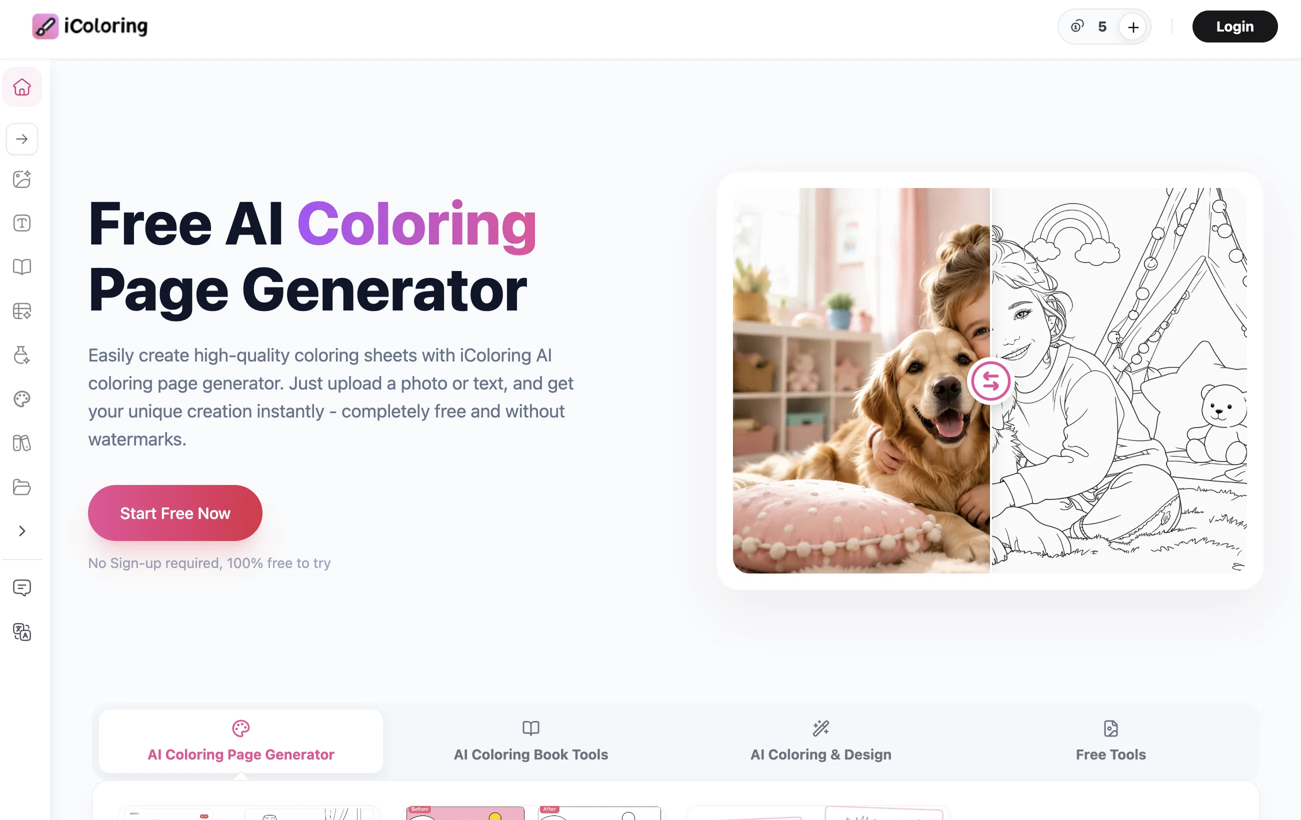 iColoring AI website