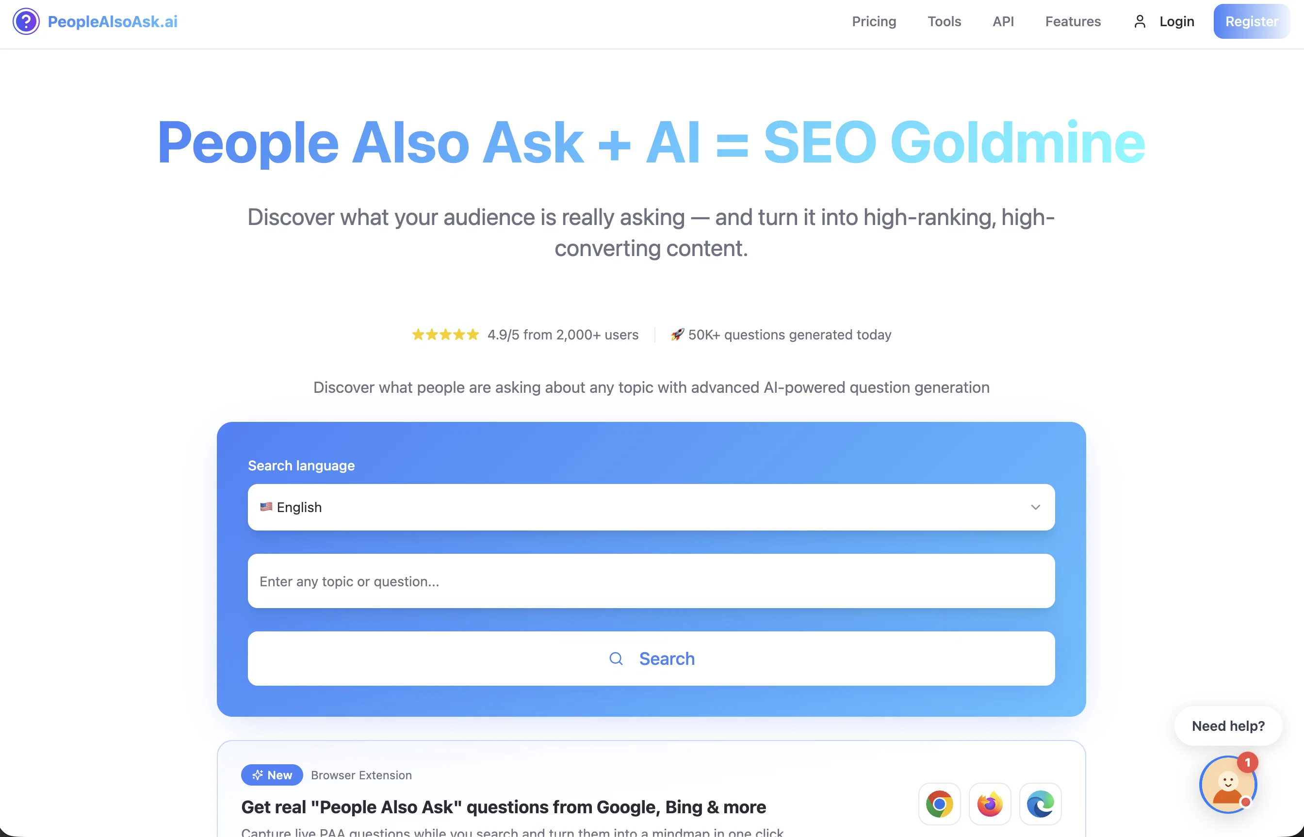 PeopleAlsoAsk website