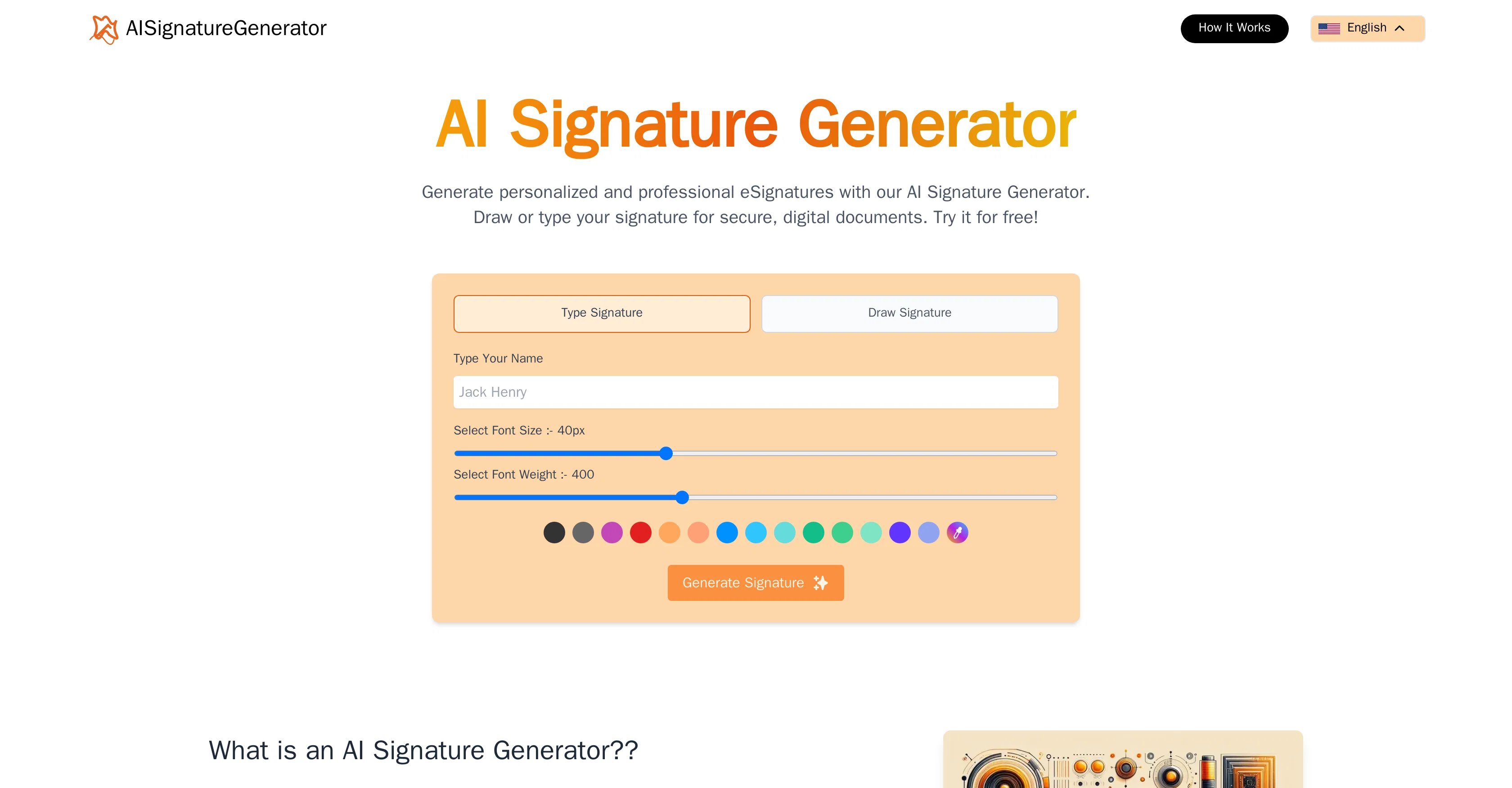 AI Signature Generator website