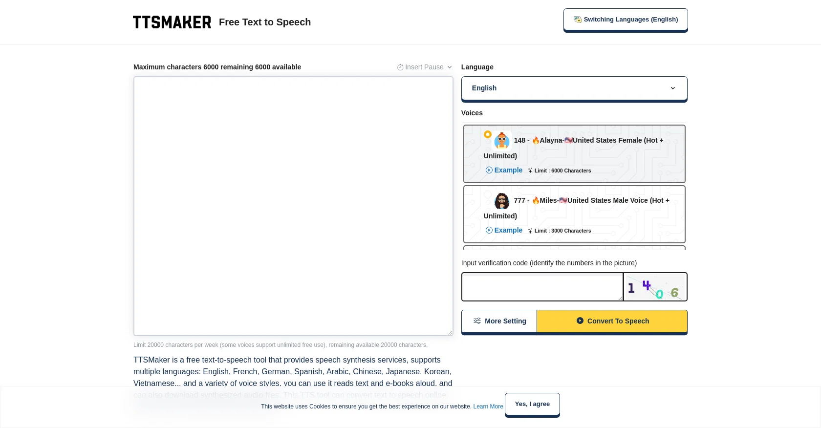 TTSMaker website