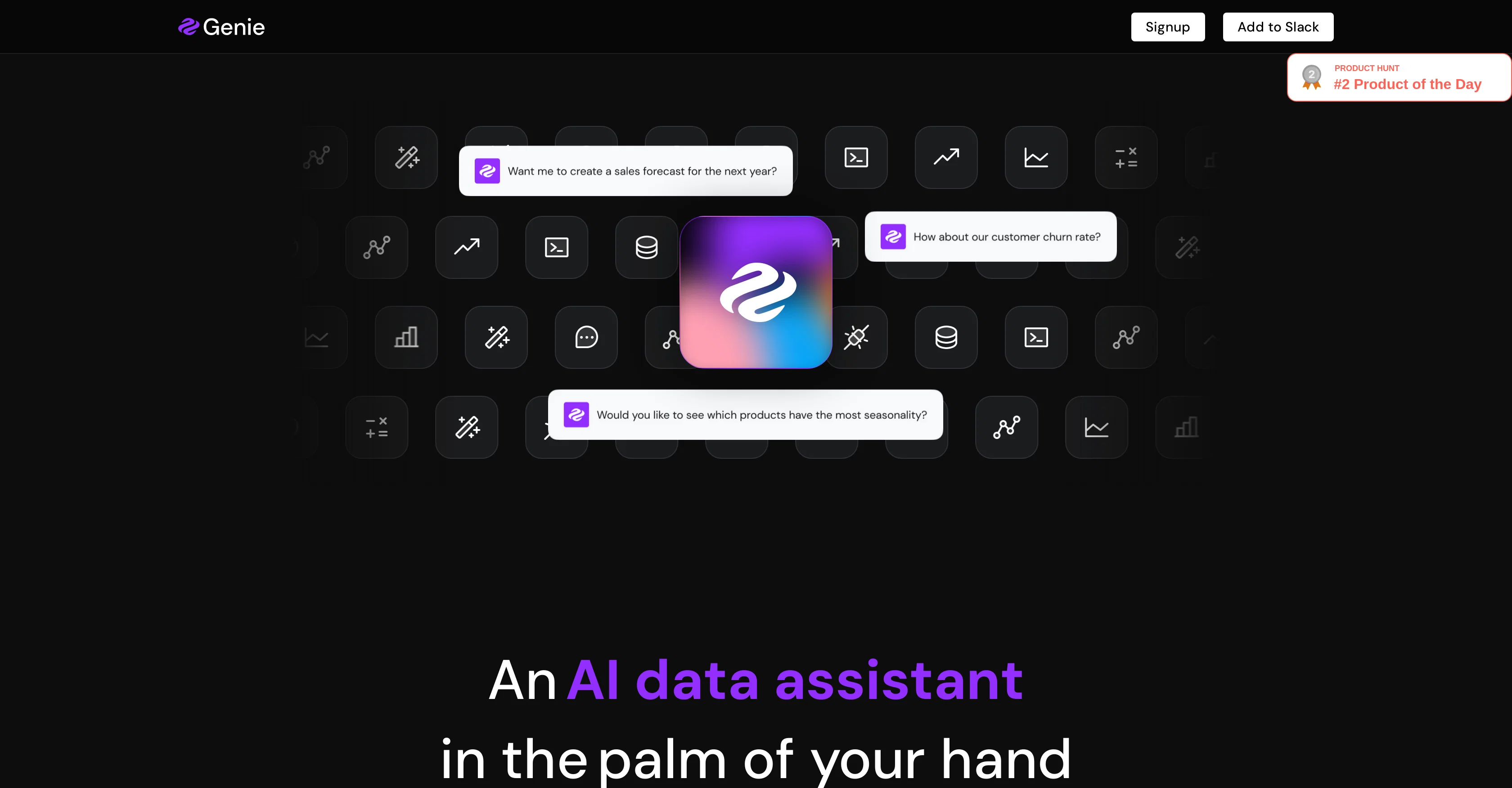 Genie - AI Data Assistant website