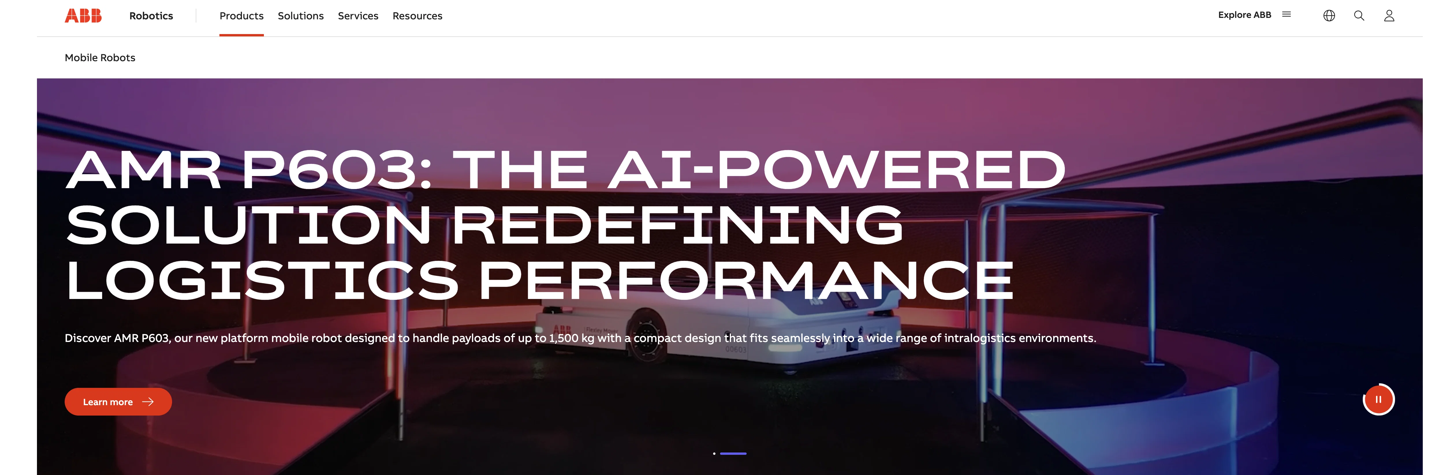 ABB Autonomous Mobile Robots website