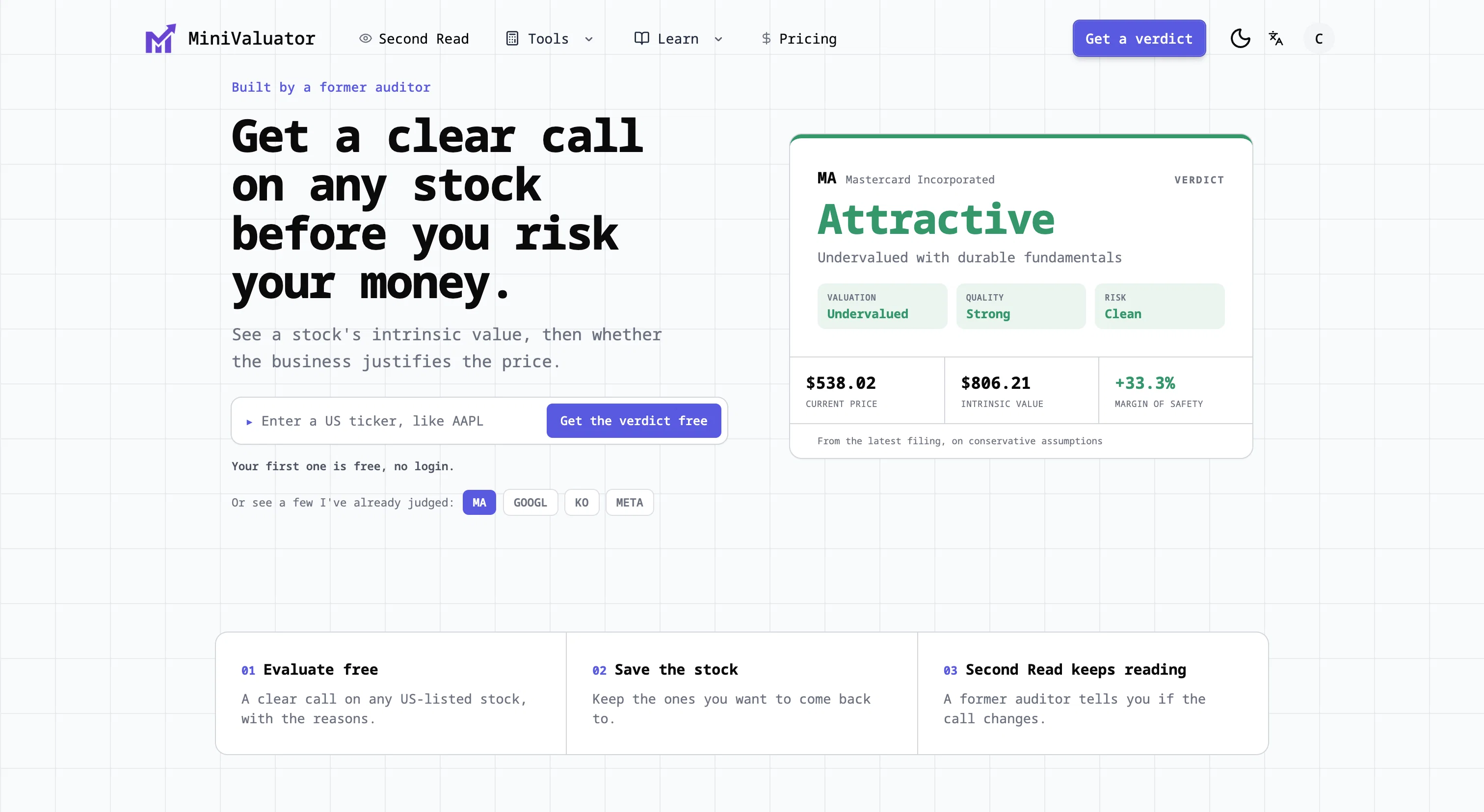 MiniValuator website