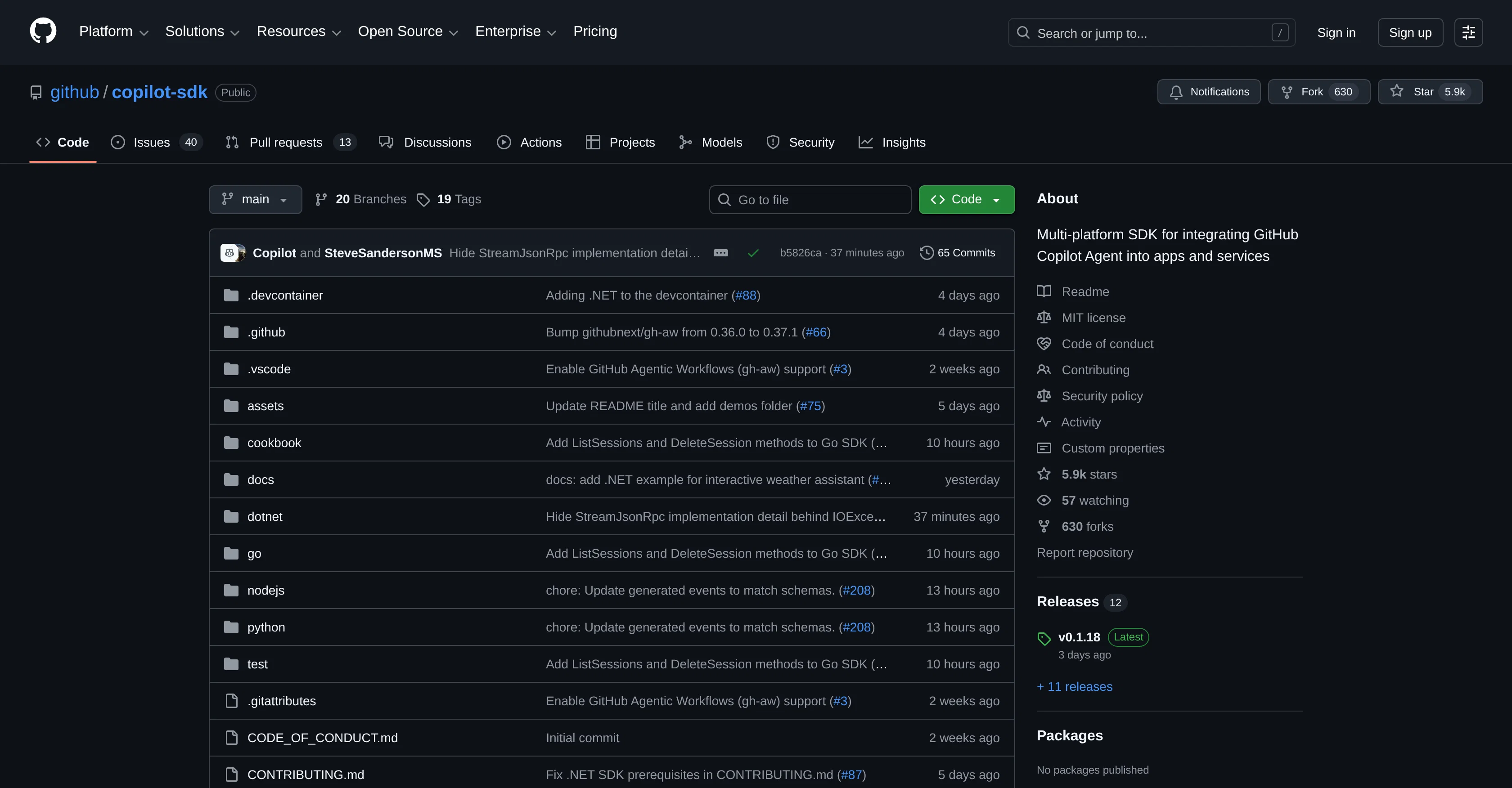 GitHub Copilot SDK website