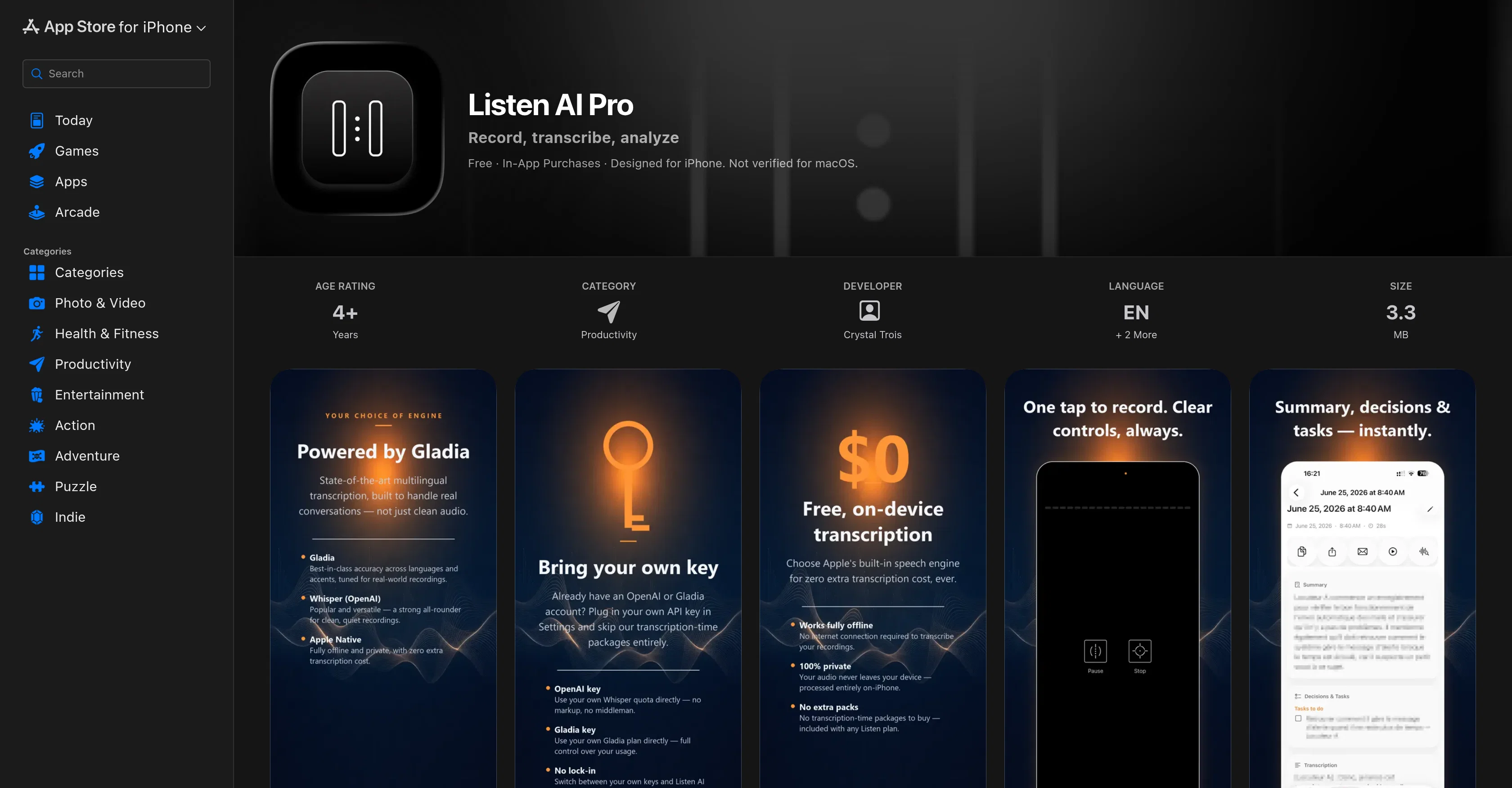 Listen AI Pro website