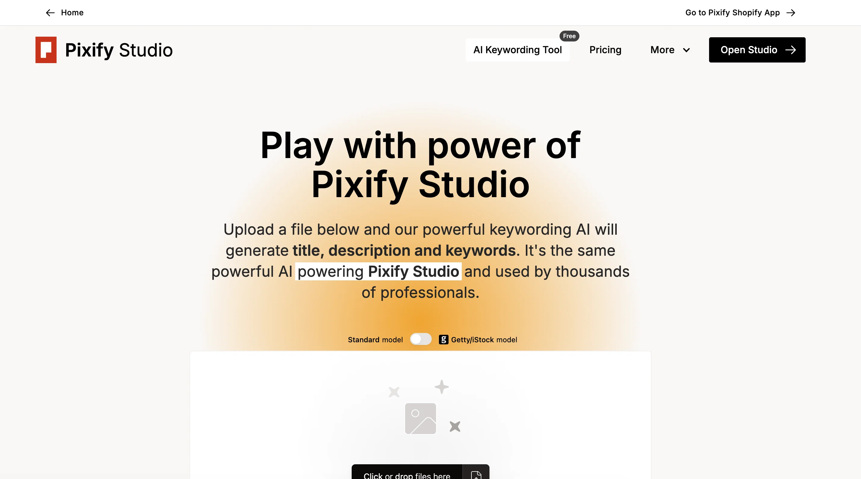 AI Keywording Tool website