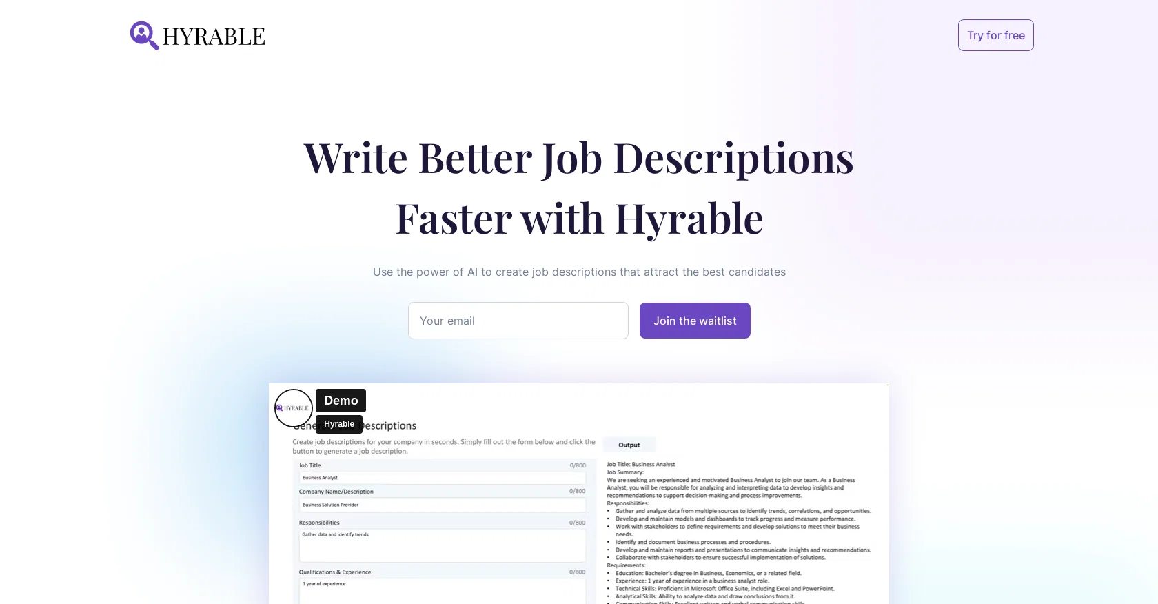 Hyrable website