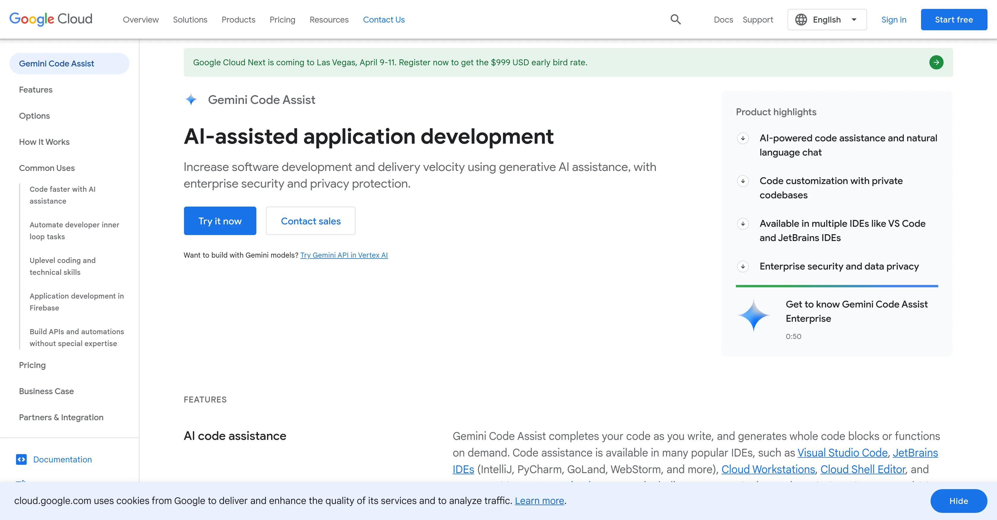 Gemini Code Assist website