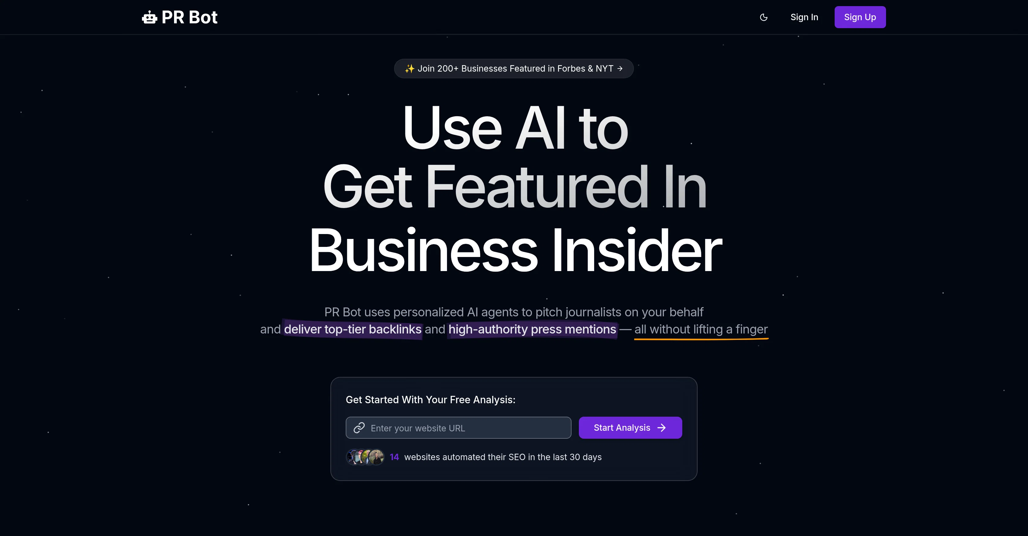 PRBot.ai website