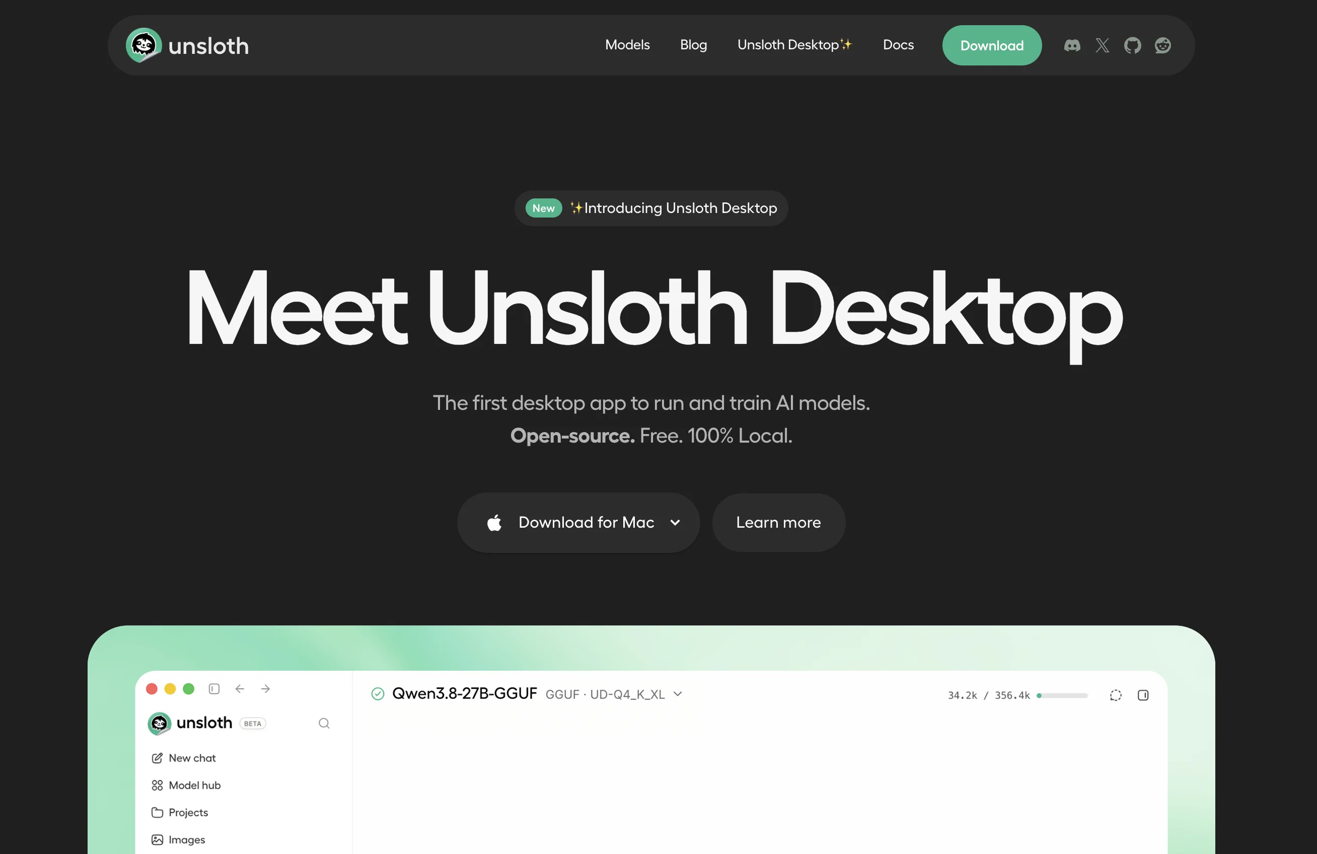 Unsloth AI website