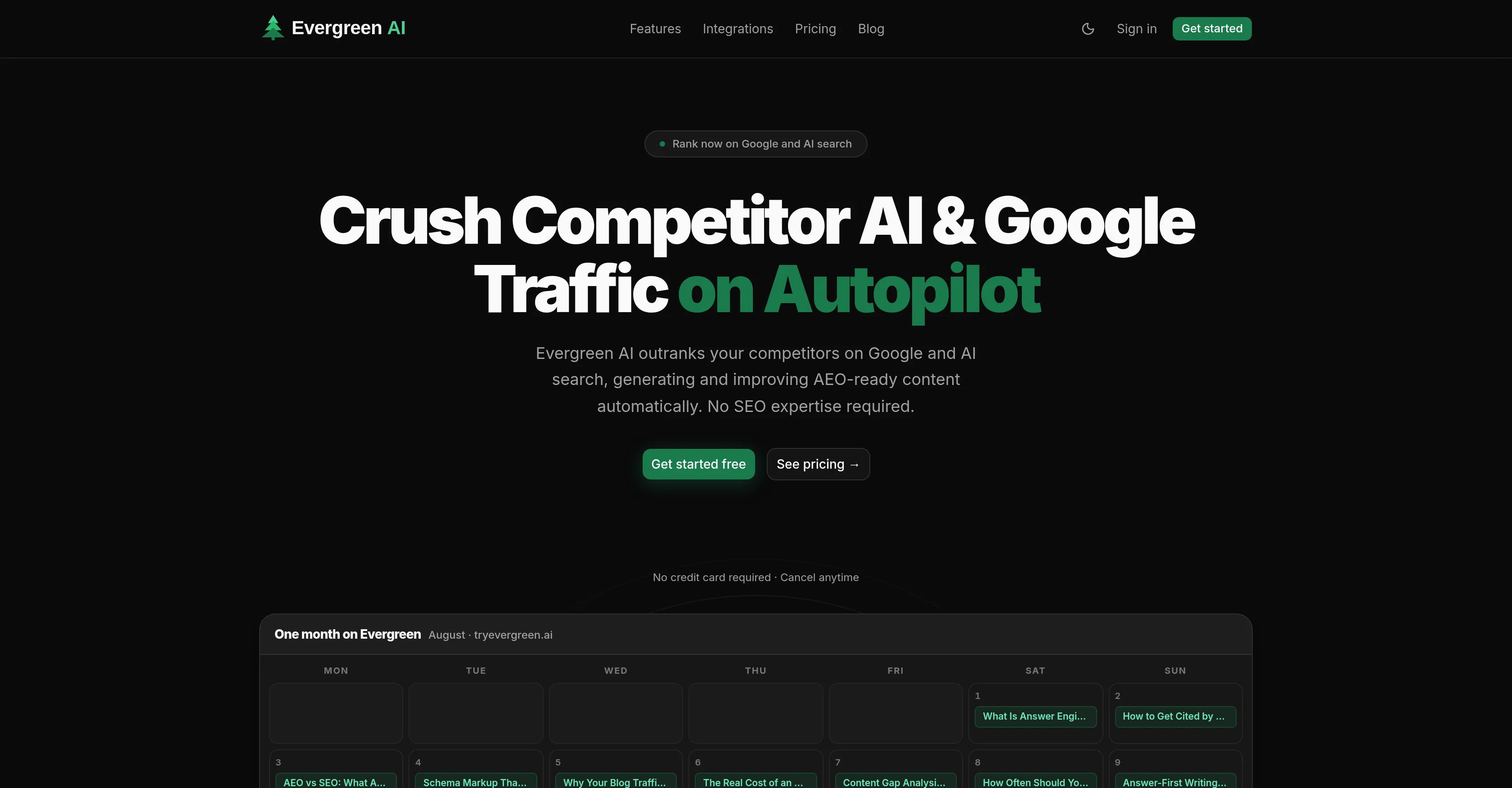 Evergreen AI website