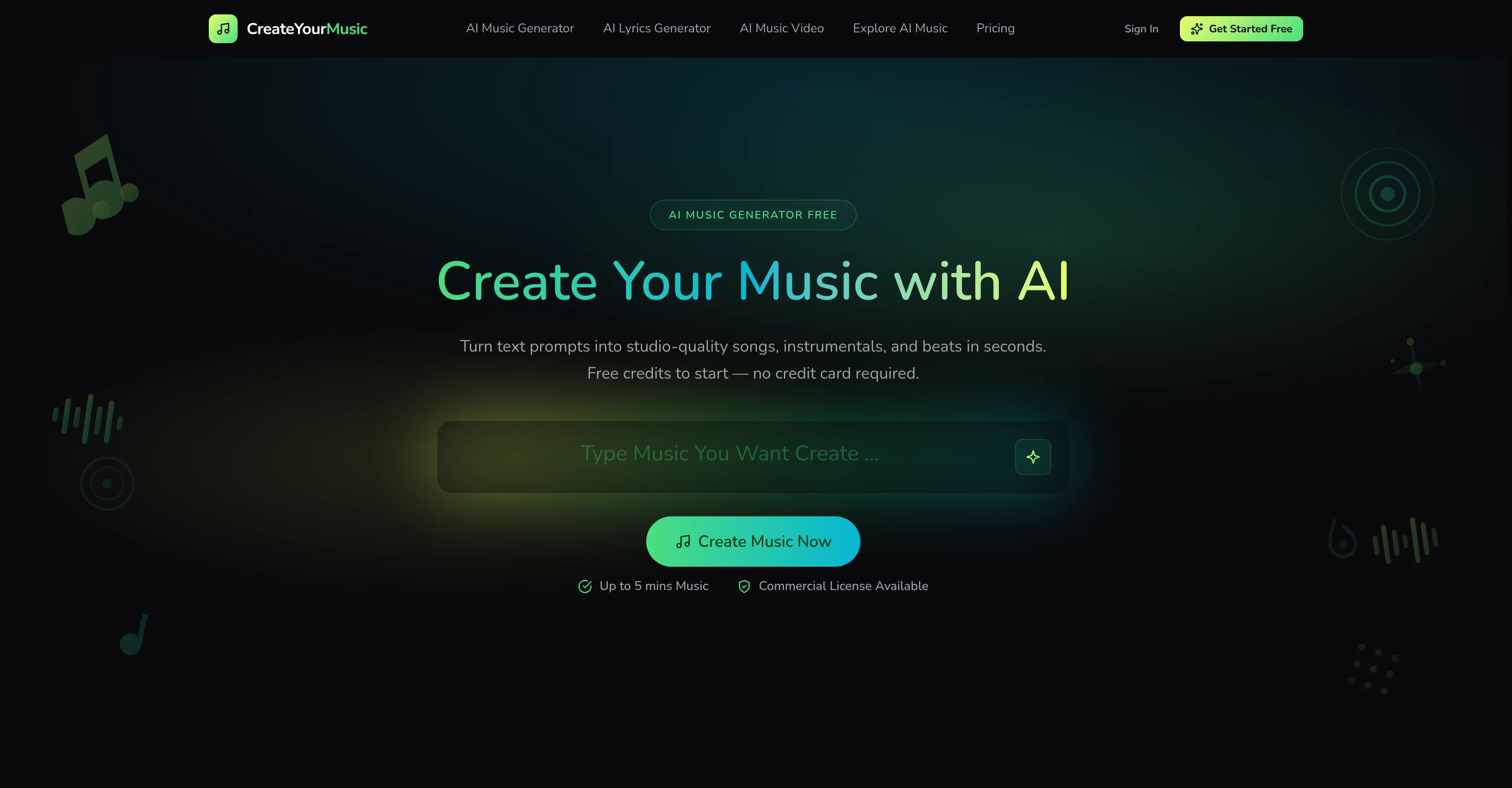 CreateYourMusic.ai website