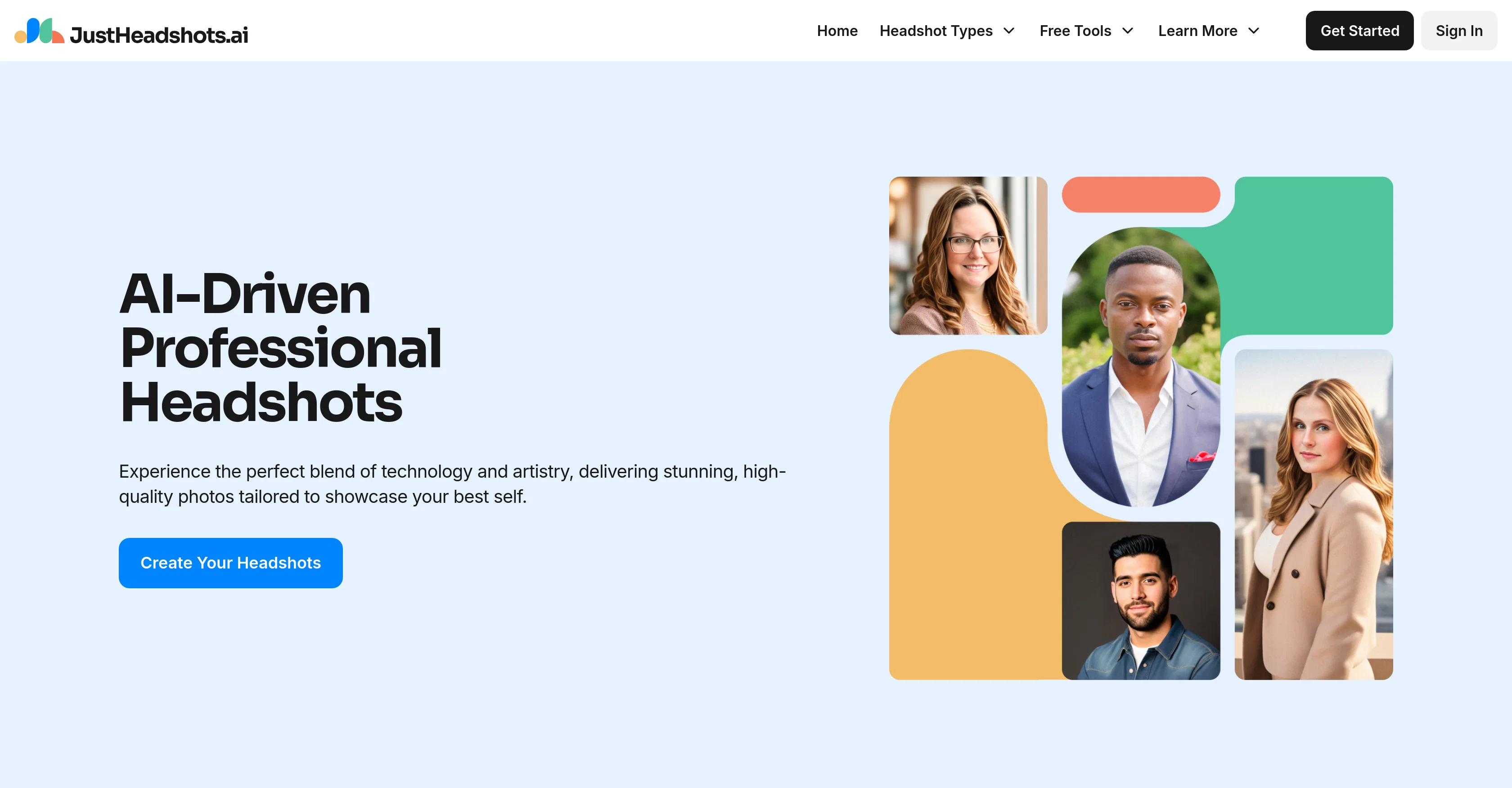 JustHeadshots.ai website