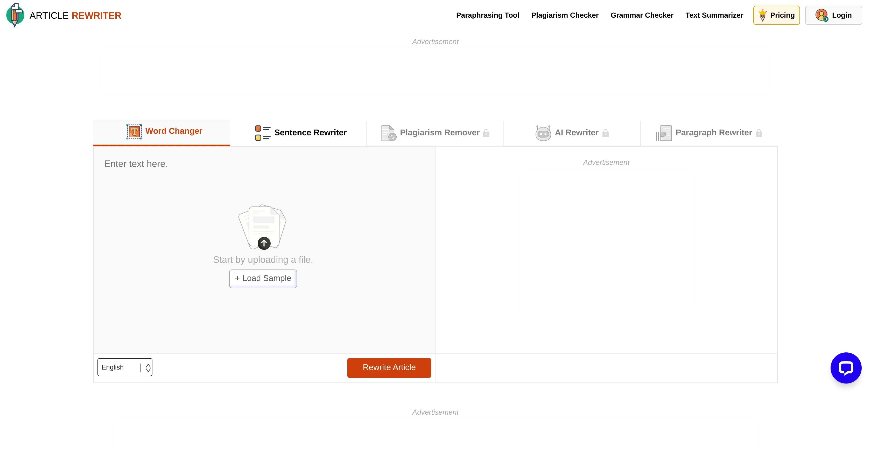 ArticleRewriter website
