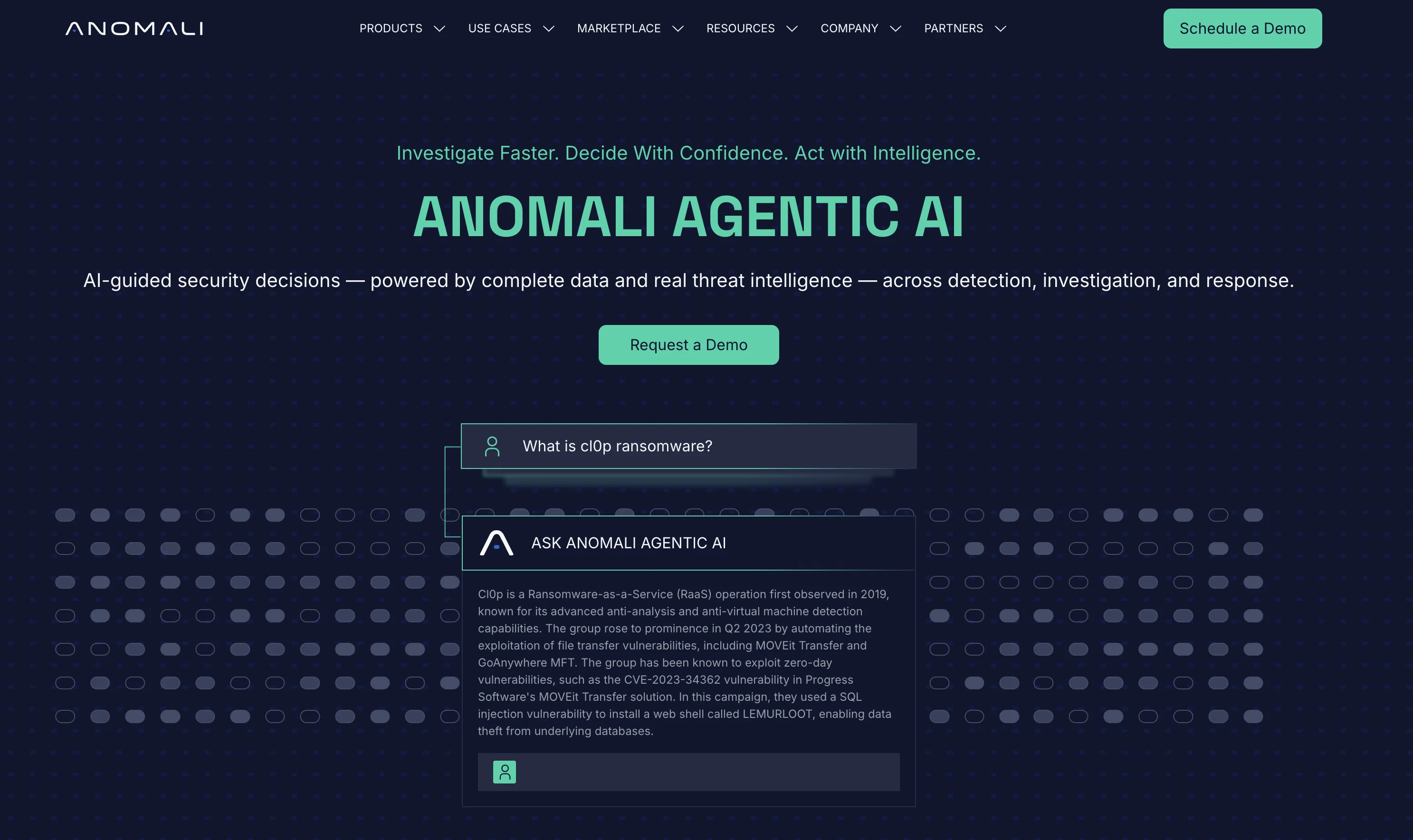Anomali Agentic AI website