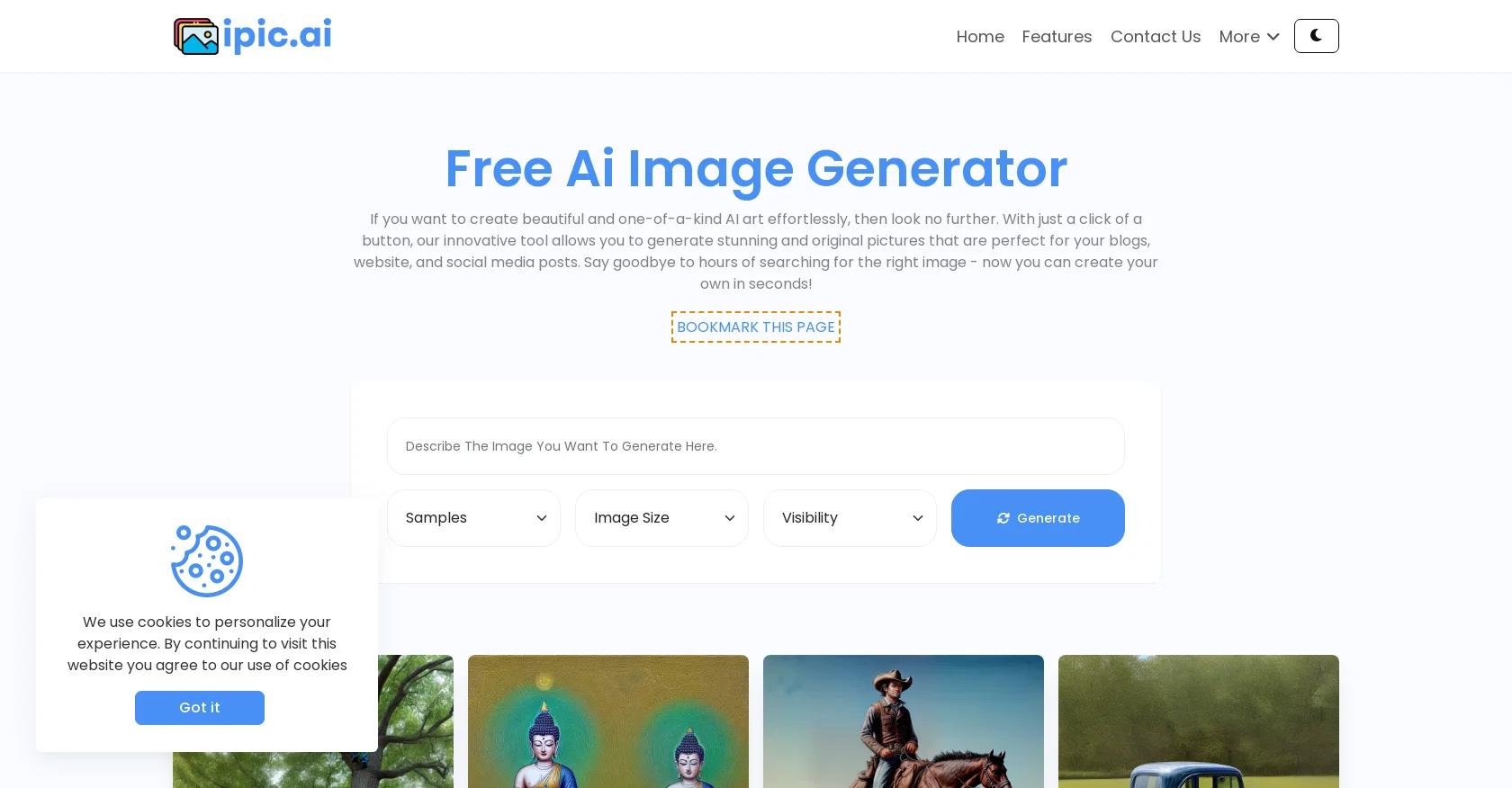 Ipic.ai website