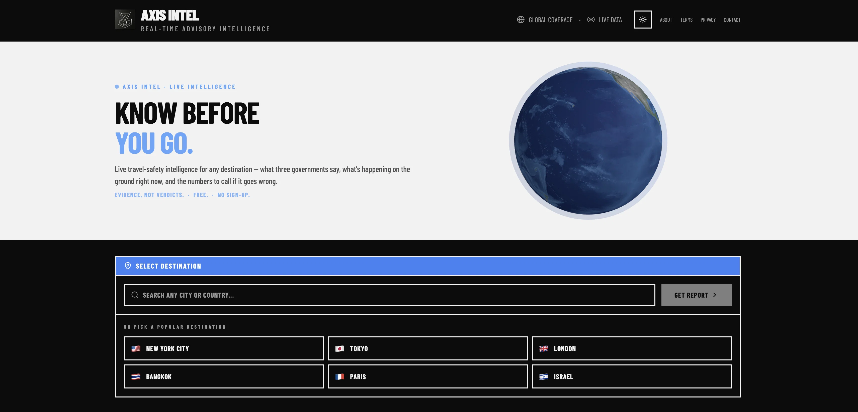 Axis Intel website