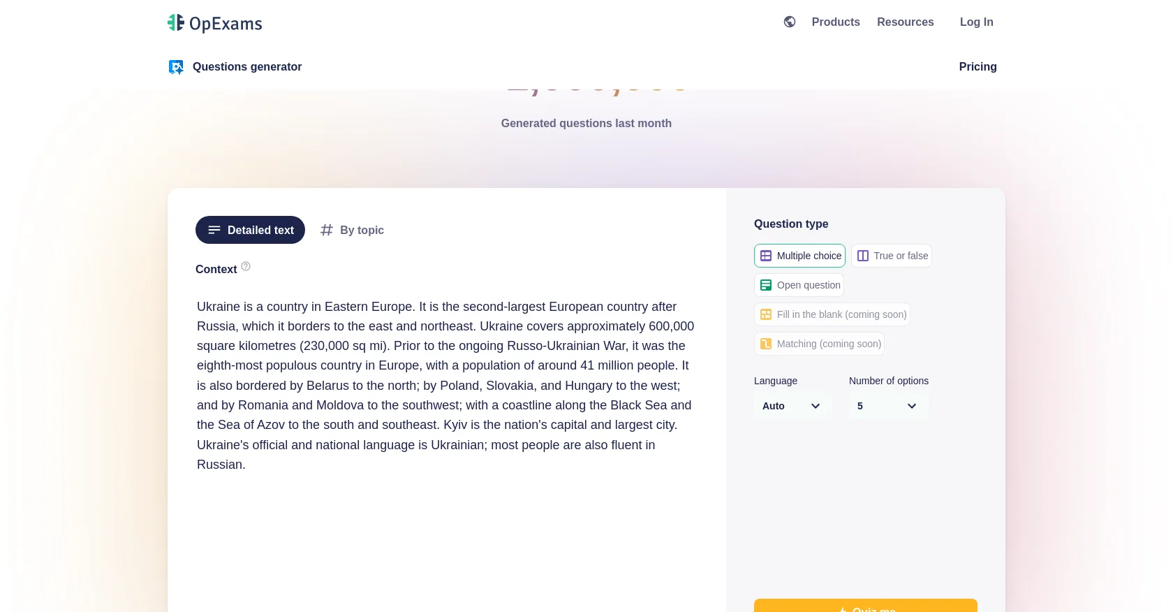 OpExams website