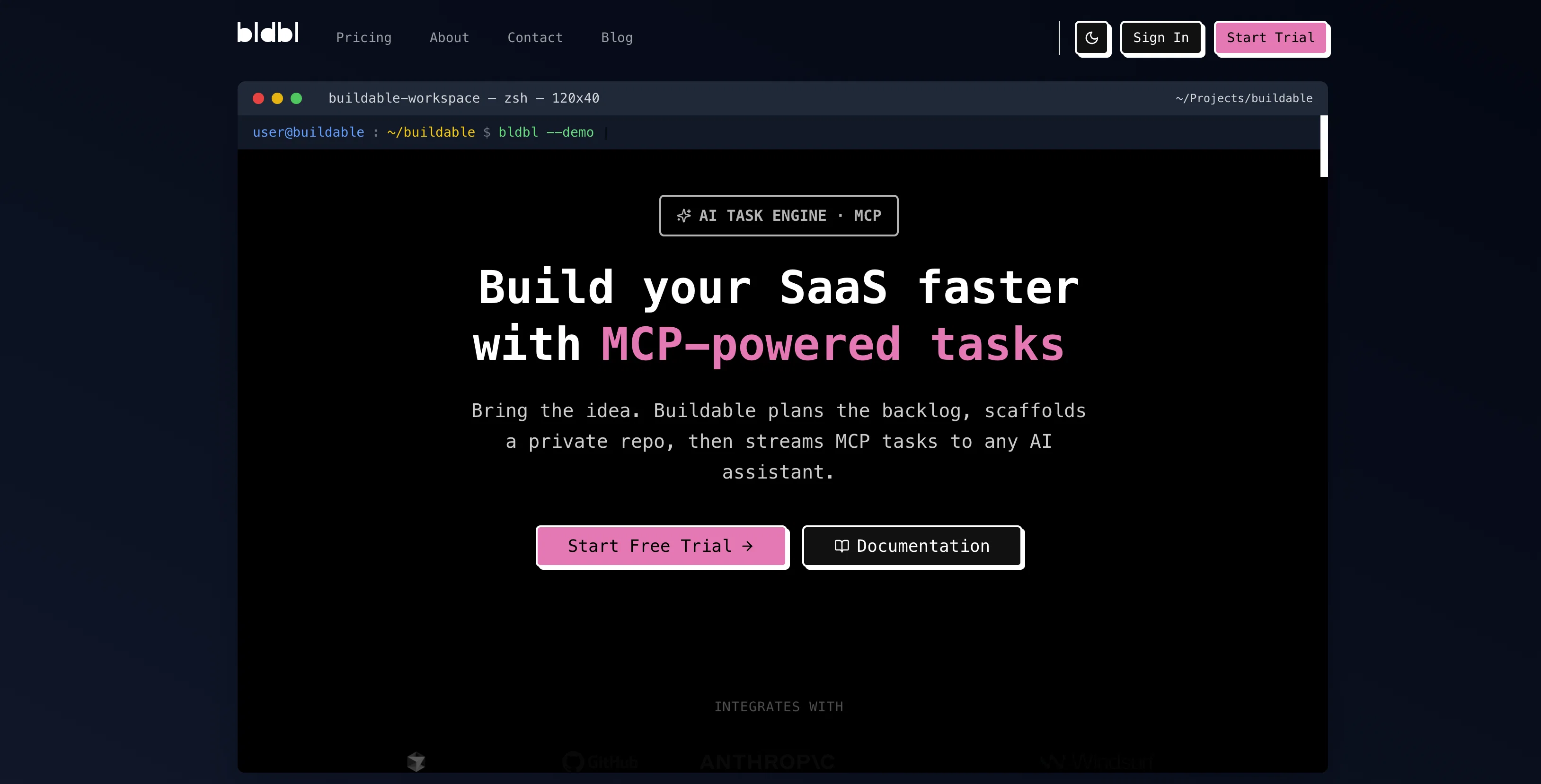 Buildable website