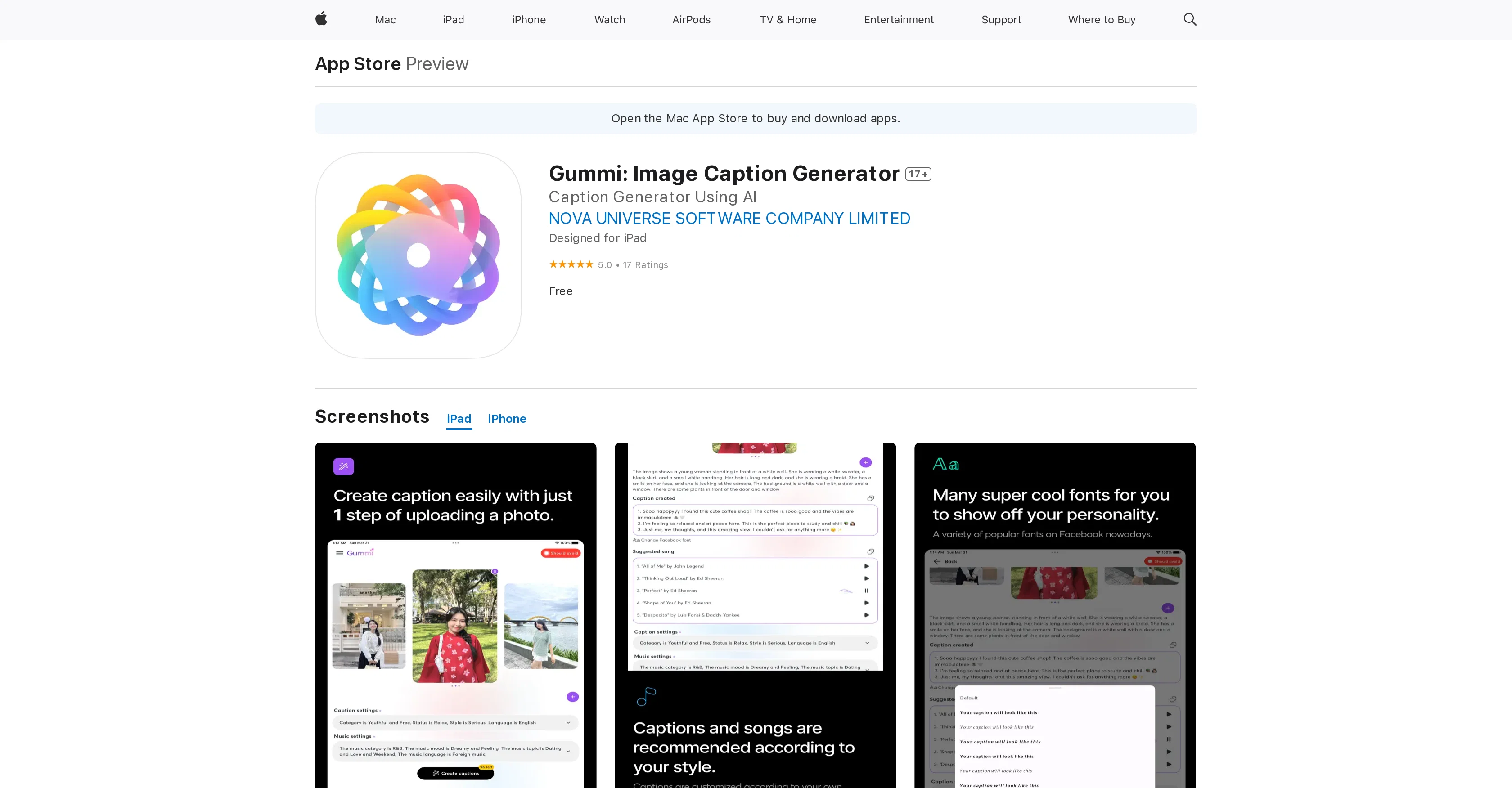 Gummi: Image Caption Generator website